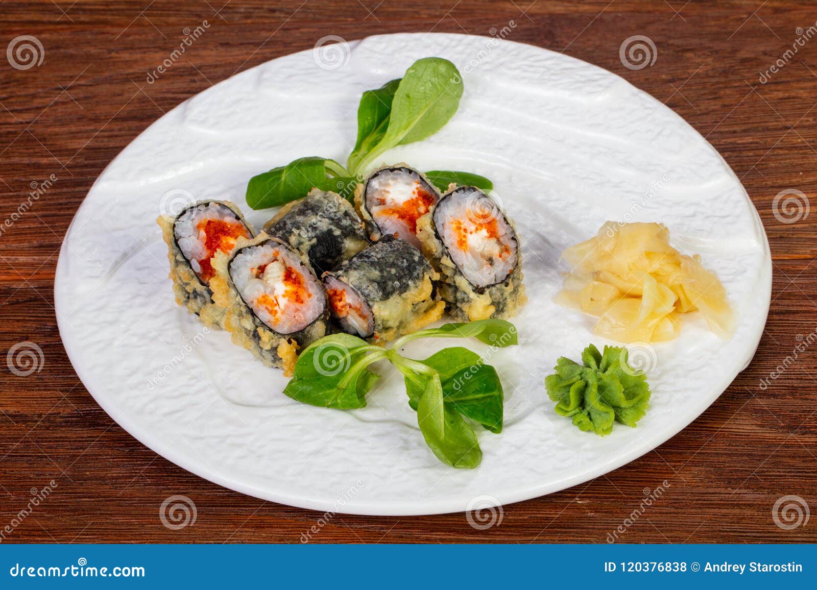 Tempura roll with eel stock photo. Image of asia, caviar 120376838