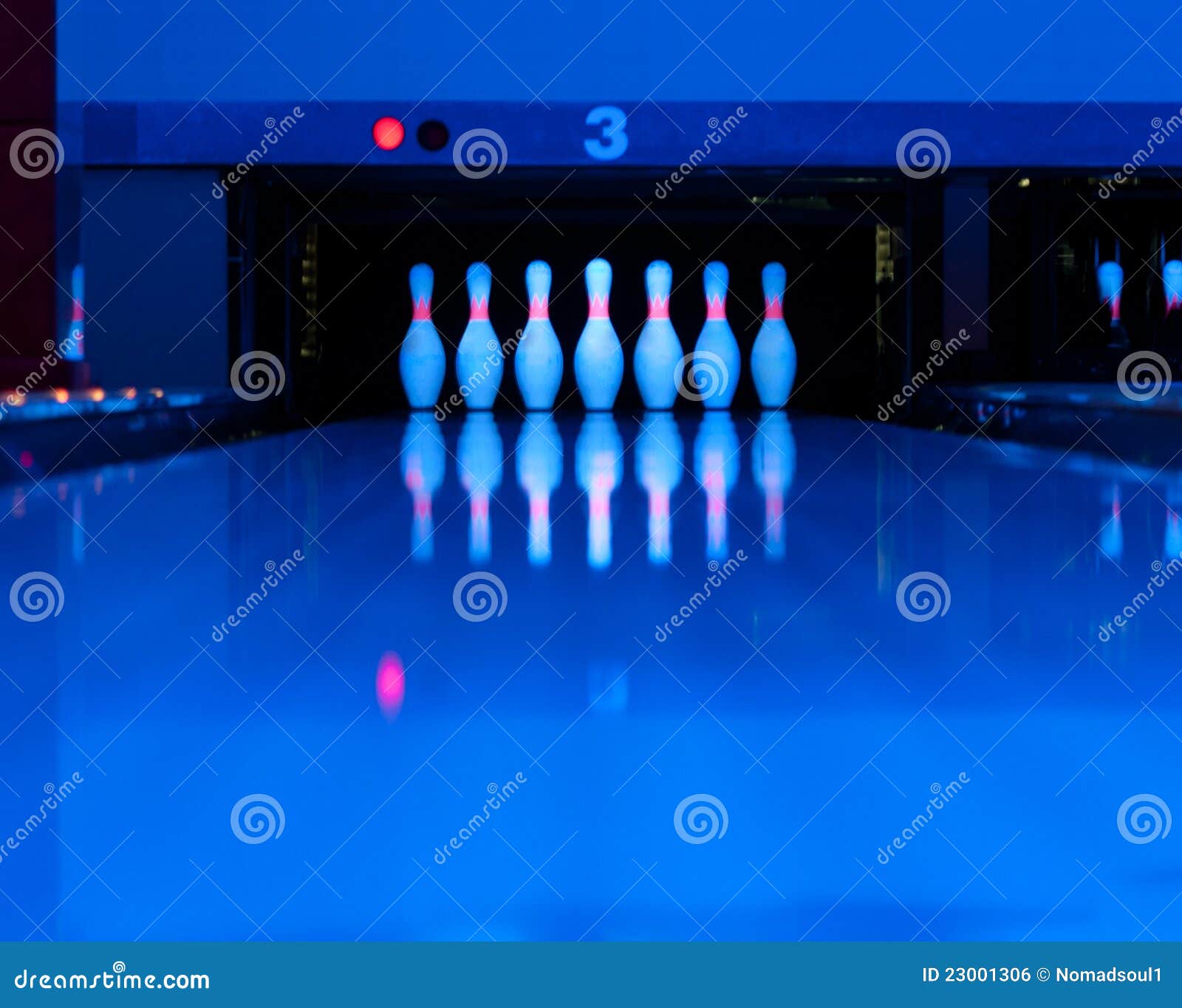 Ten Bowling Pins at the End of Alley Stock Photo Image of leisure