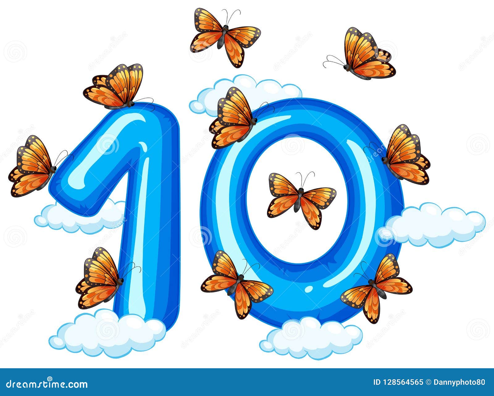 Ten butterfly on sky stock vector. Illustration of abstract 128564565