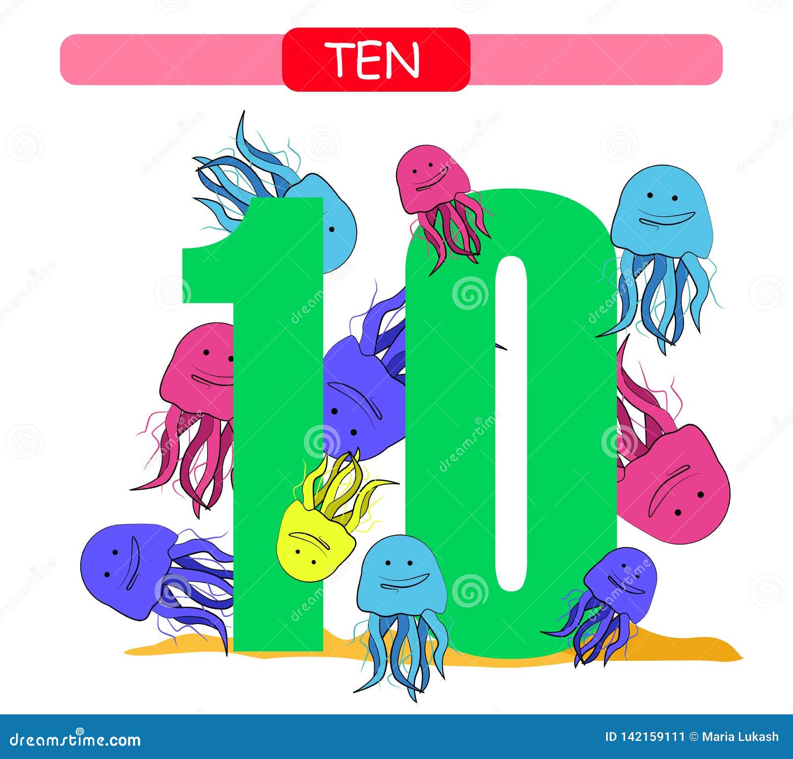 Ten Collection Number For Kindergarten And Preschool Learn Number 10