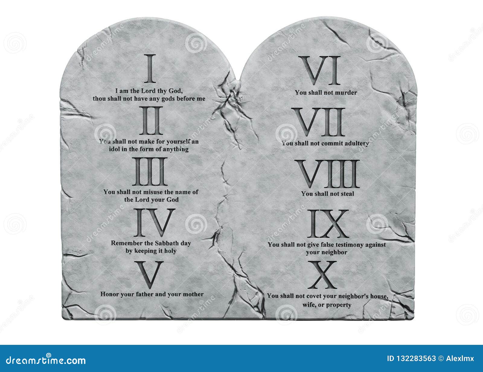 the ten commandments, 3d rendering