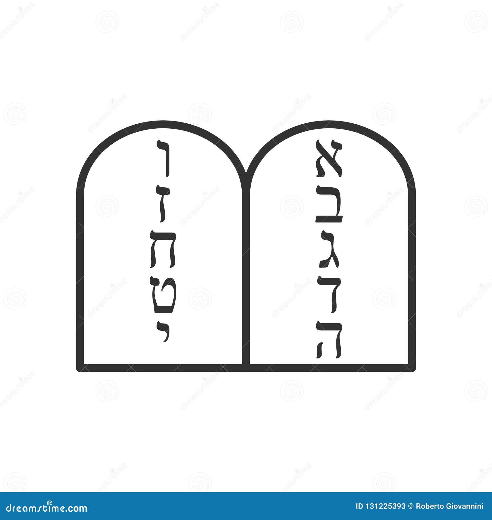 ten commandments outline icon on white