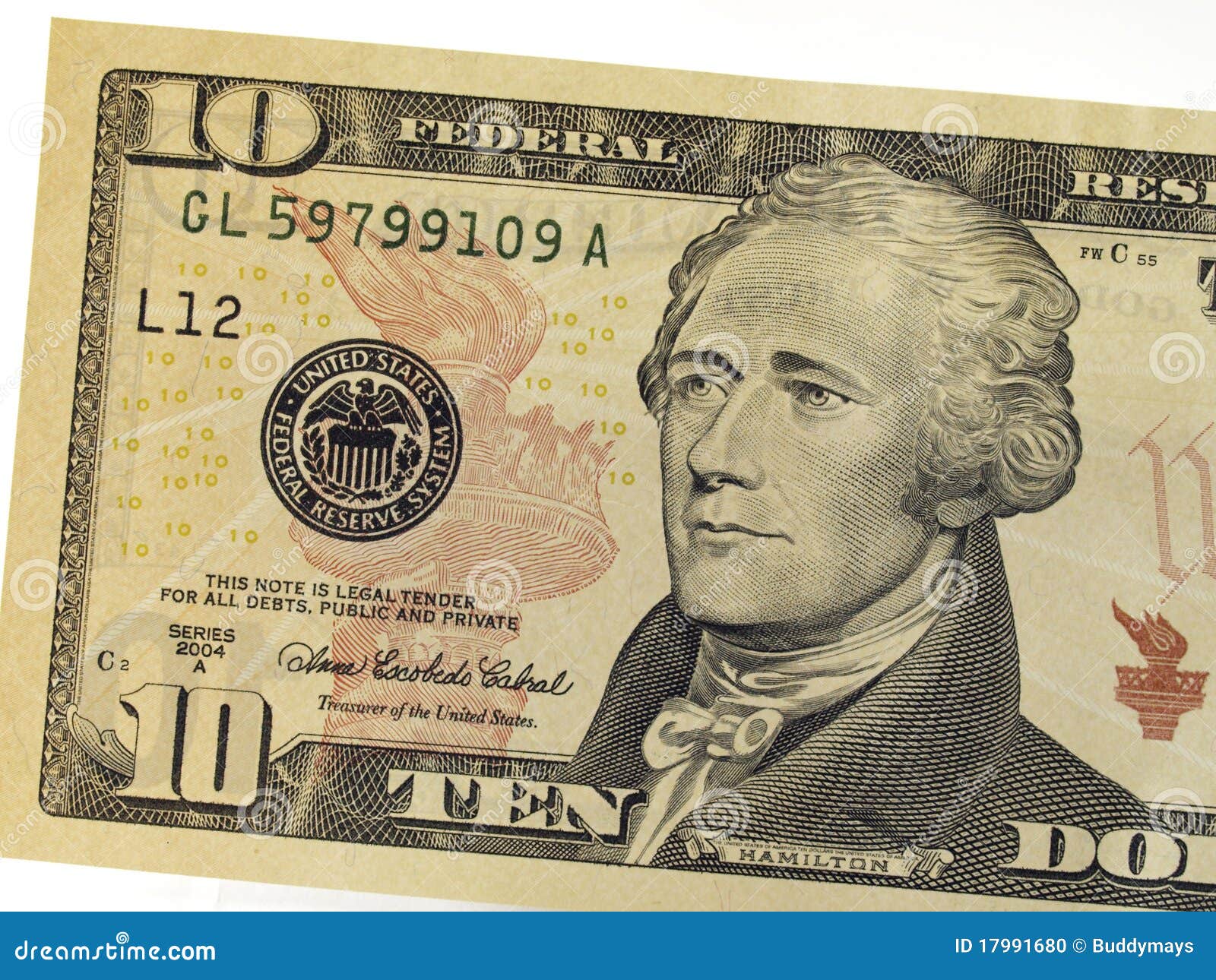 Ten dollar bill stock photo. Image of bill, states ...