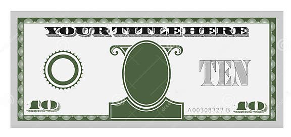 Ten money bill stock vector. Illustration of bill, finance - 22778536