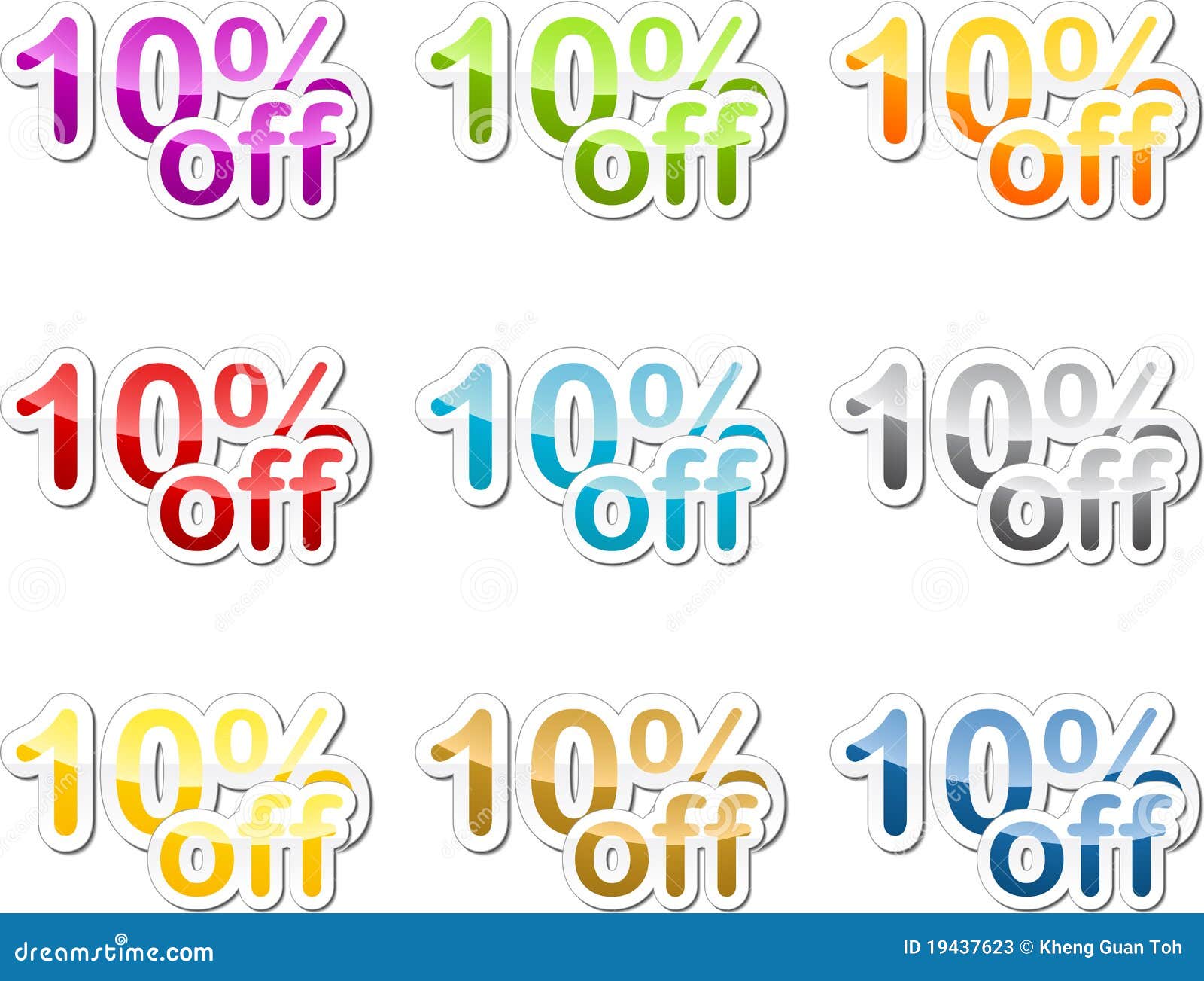 Ten percent off sticker stock illustration. Illustration of price