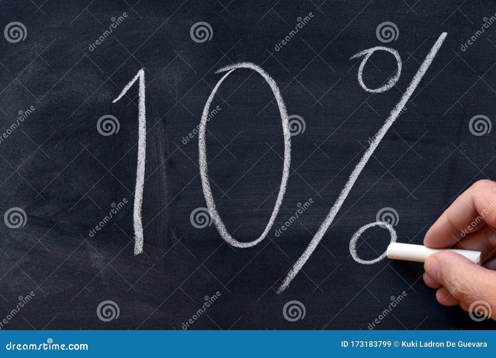 ten percent written on a blackboard