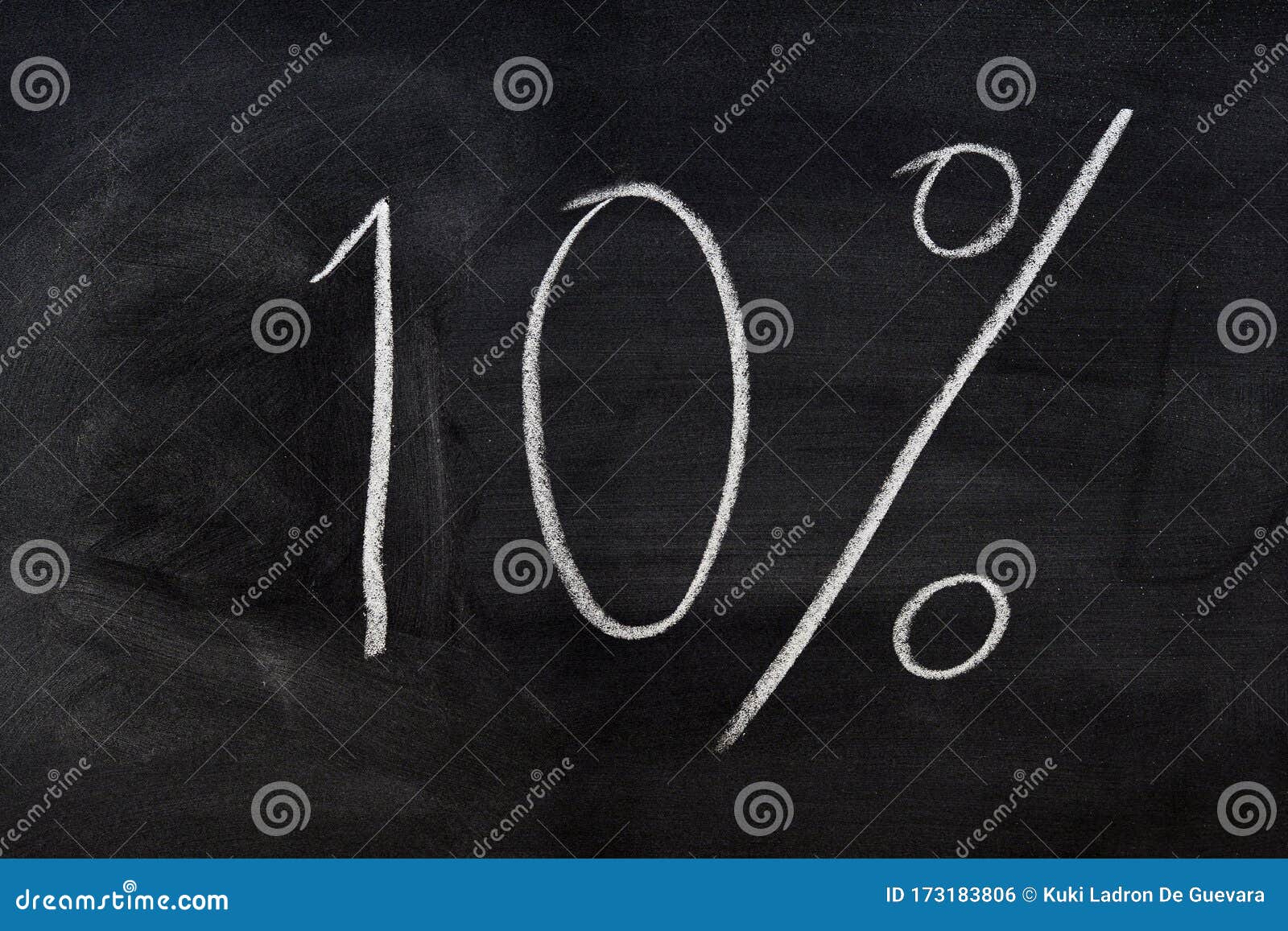 ten percent written on a blackboard