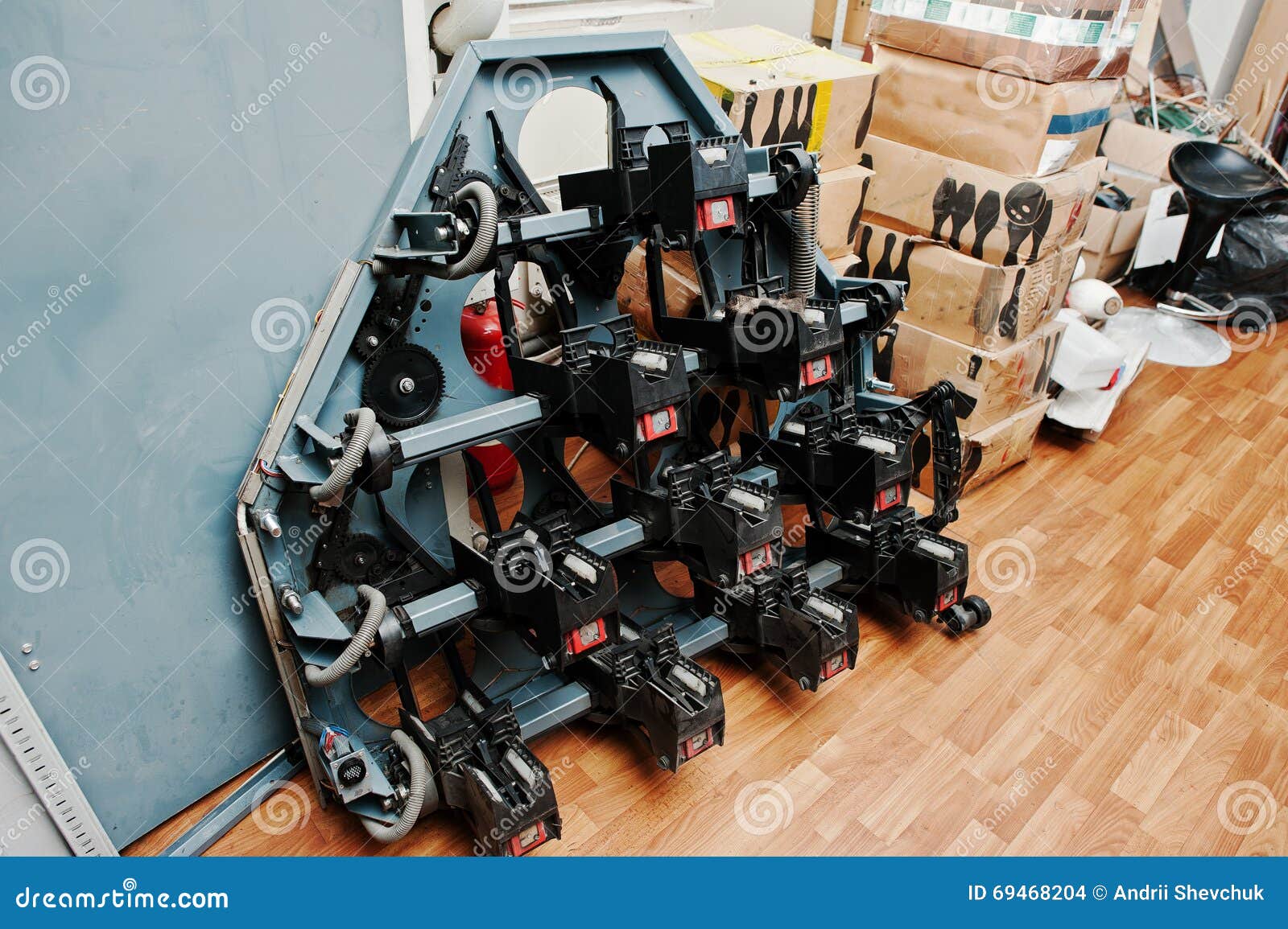 Ten Pin Bowling Machine Unassembled Stock Photo Image of steel, craft