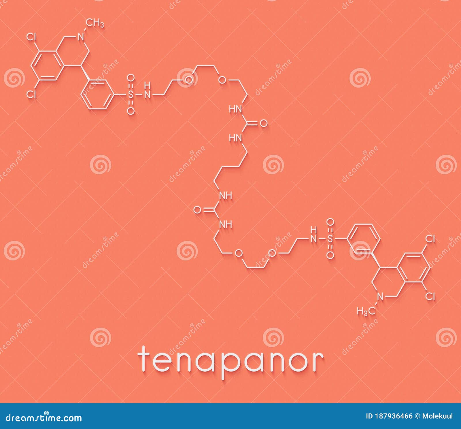 Tenapanor Drug Molecule. Skeletal Formula. Stock Illustration