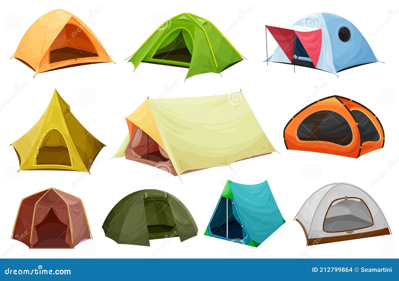 Tenda Da Campeggio - Icone Isolate Dell'attrezzatura Turistica  Illustrazione Vettoriale - Illustrazione di marchio, escursionismo:  212799864