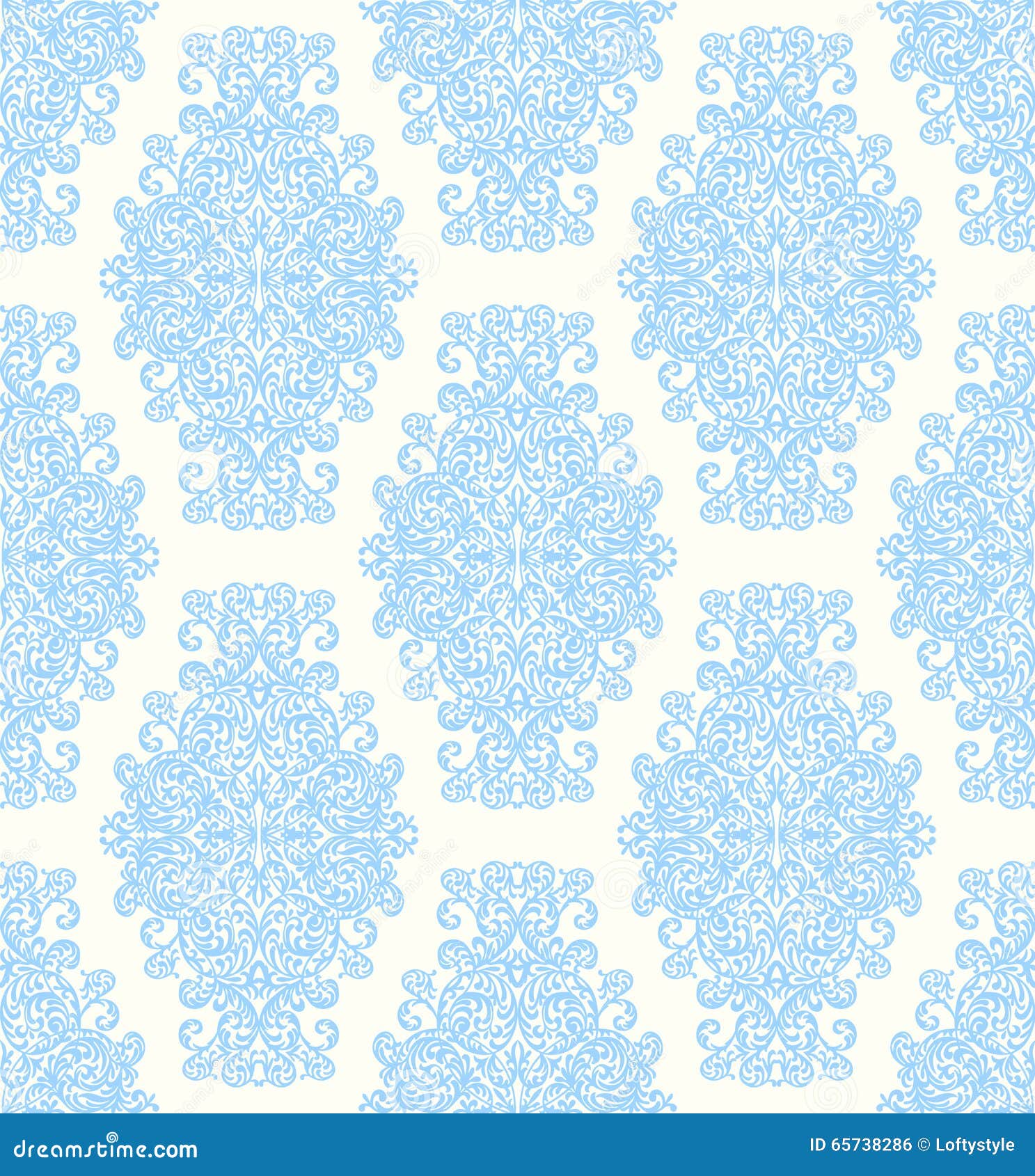 Tender Damask Vintage Floral Seamless Pattern Background Stock