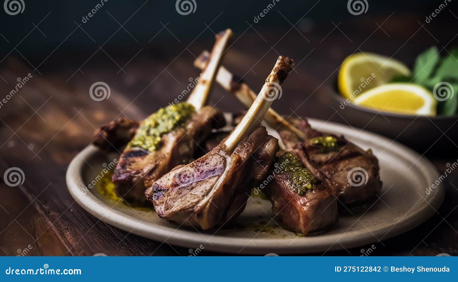Tender and Delicious Grilled Rack of Lamb Chops Cooked in Middle