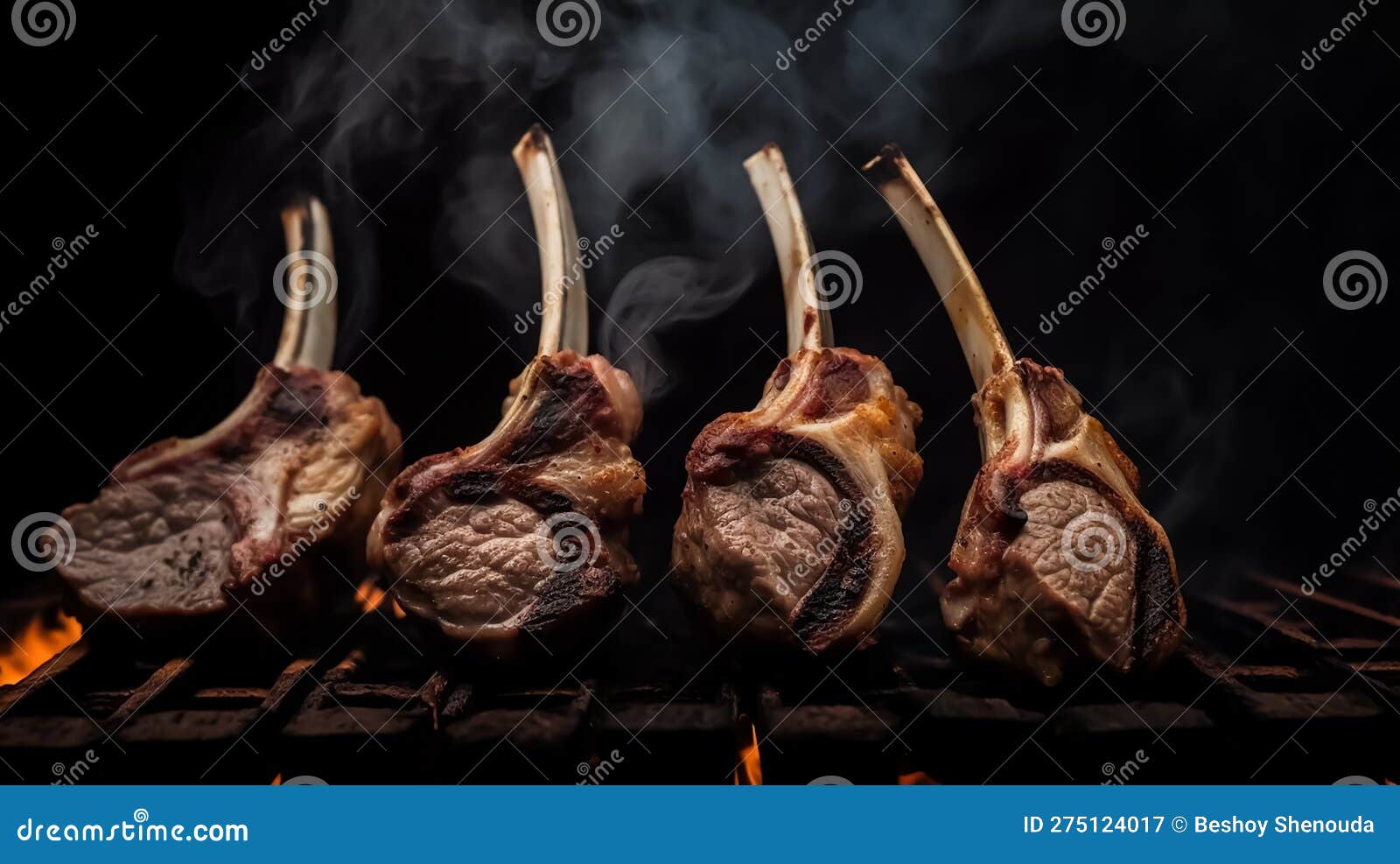Tender and Delicious Grilled Rack of Lamb Chops Cooked in Middle