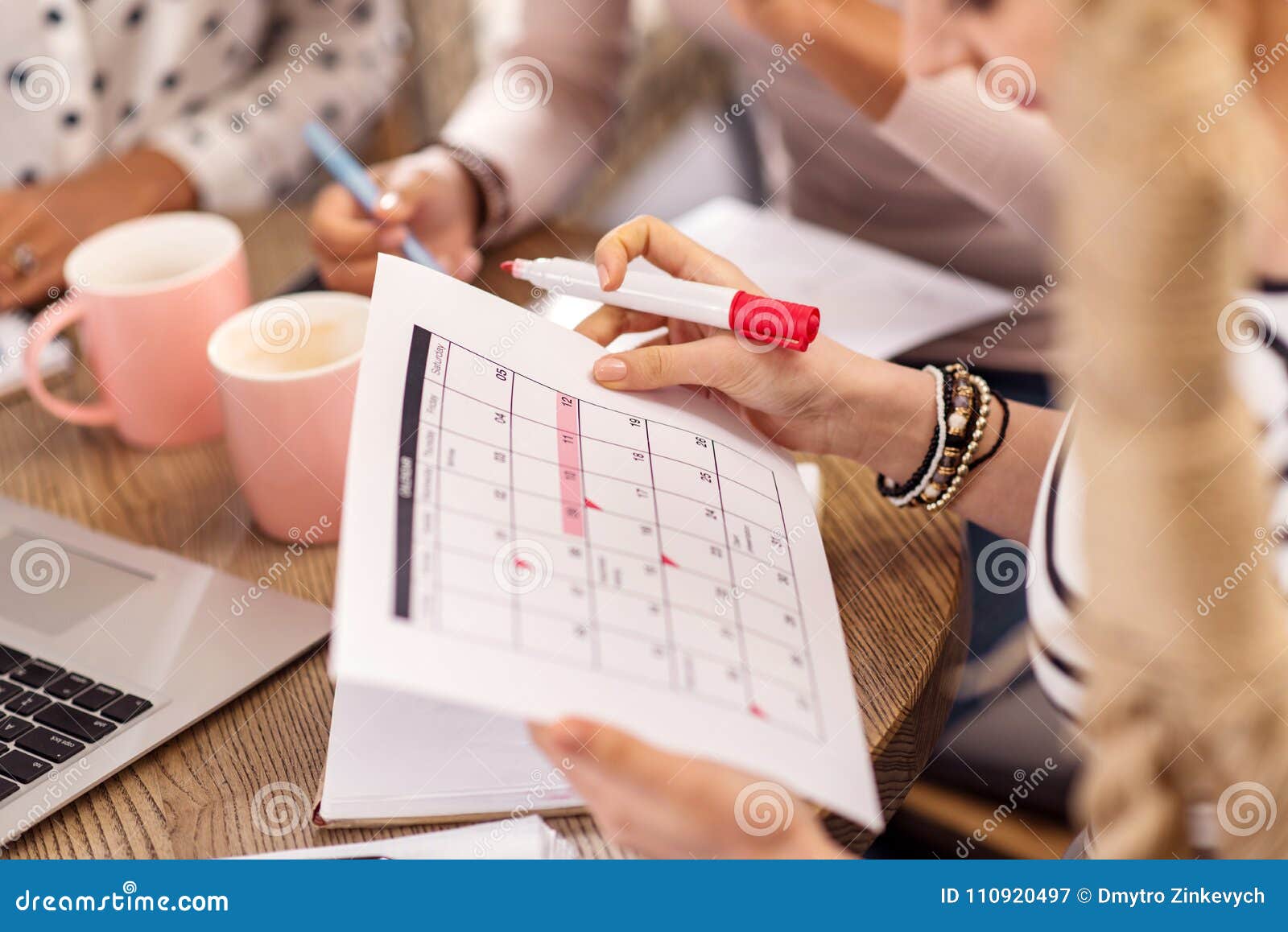 Tender Female Hands Holding Calendar Stock Image Image of breakfast