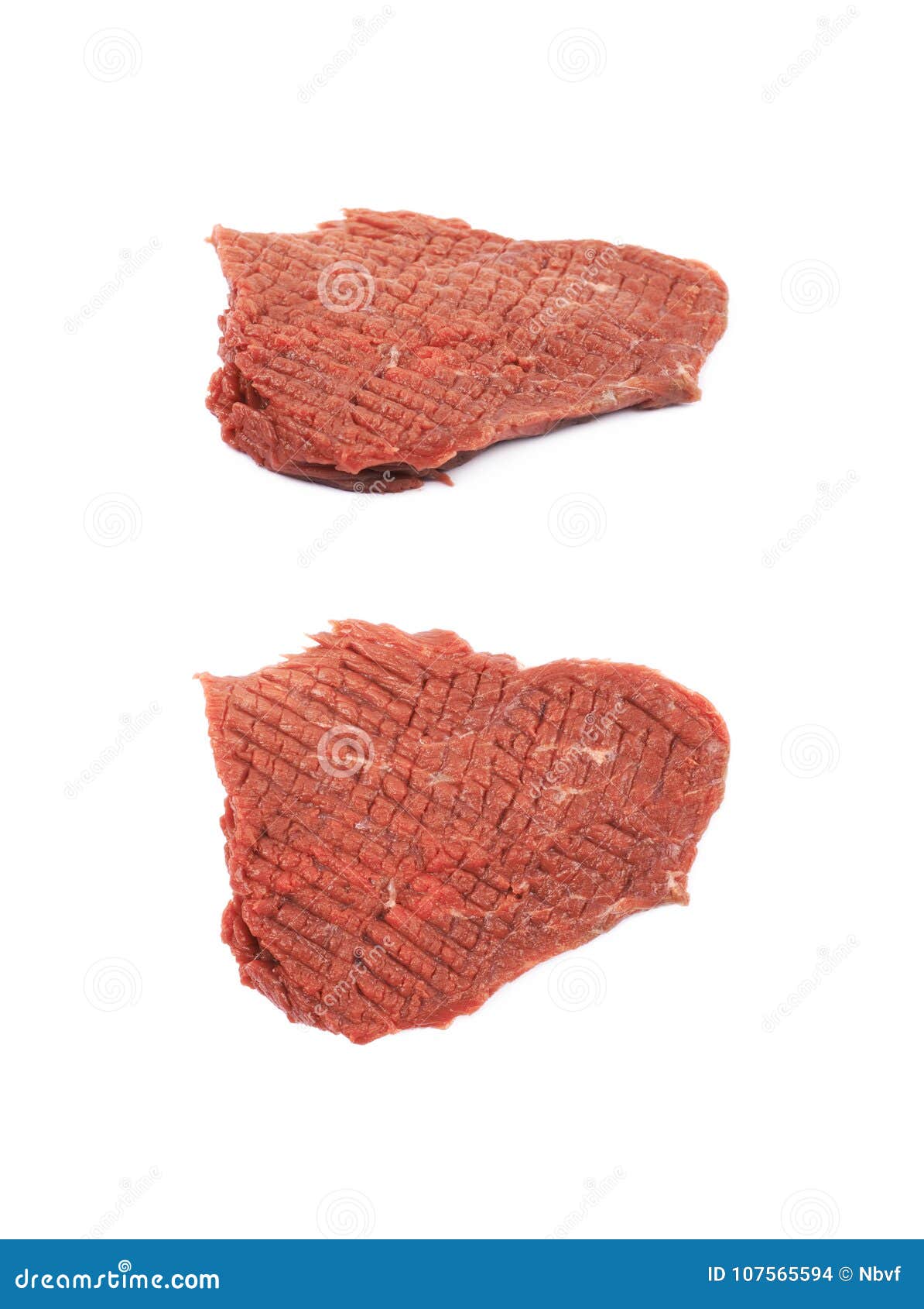 Tenderized Slice of Beef Isolated Stock Photo Image of food, dinner