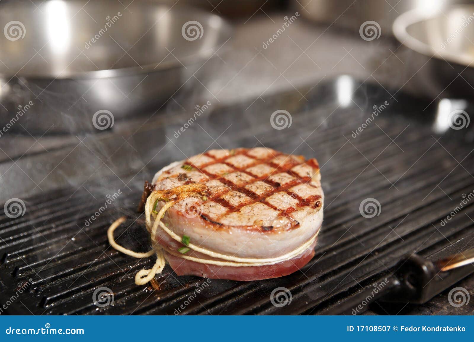 Tenderloin steak on grill stock image. Image of wrapped 17108507