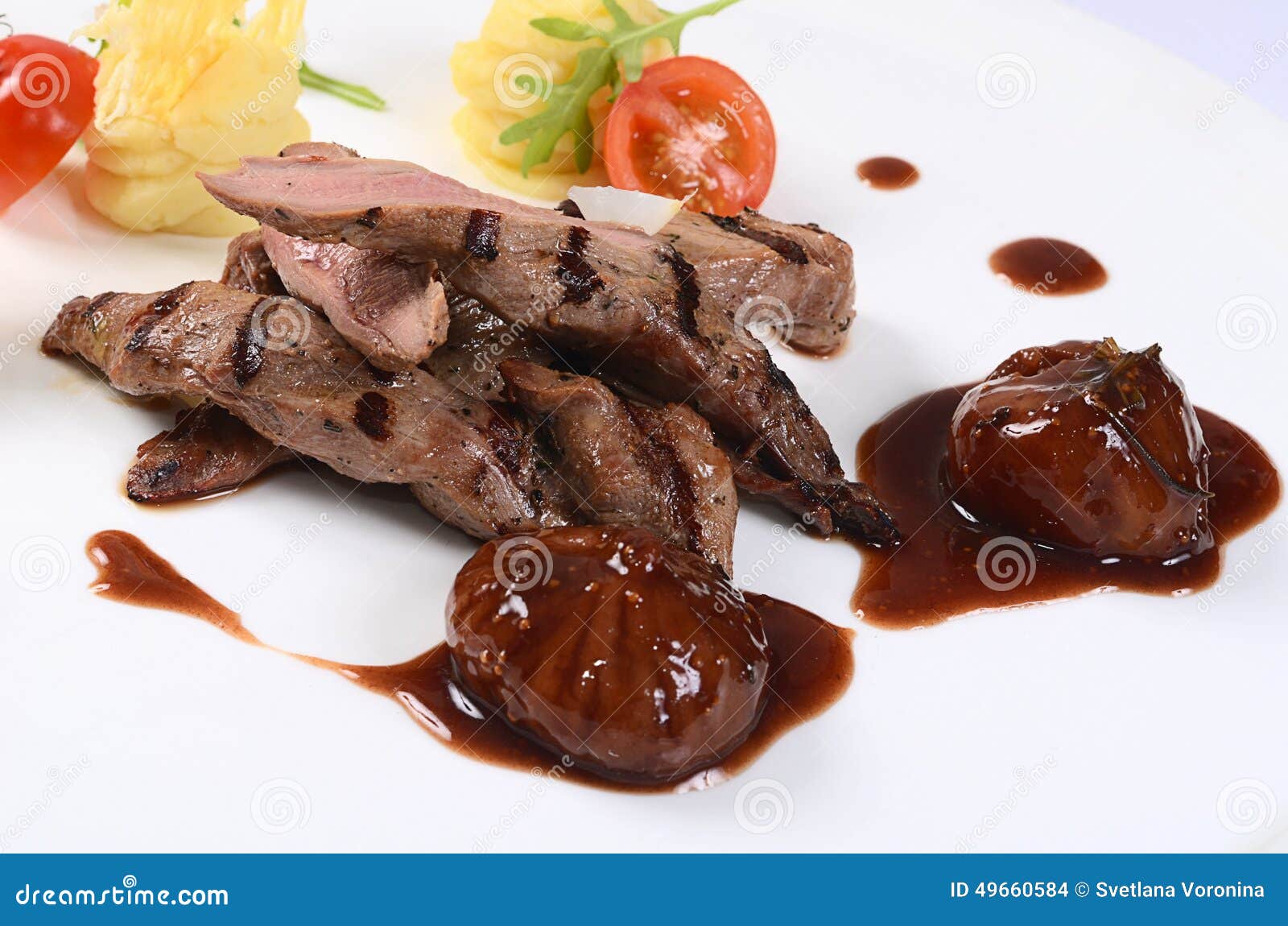 Tenderloin of Veal with a Sauce of Figs Stock Photo Image of pepper