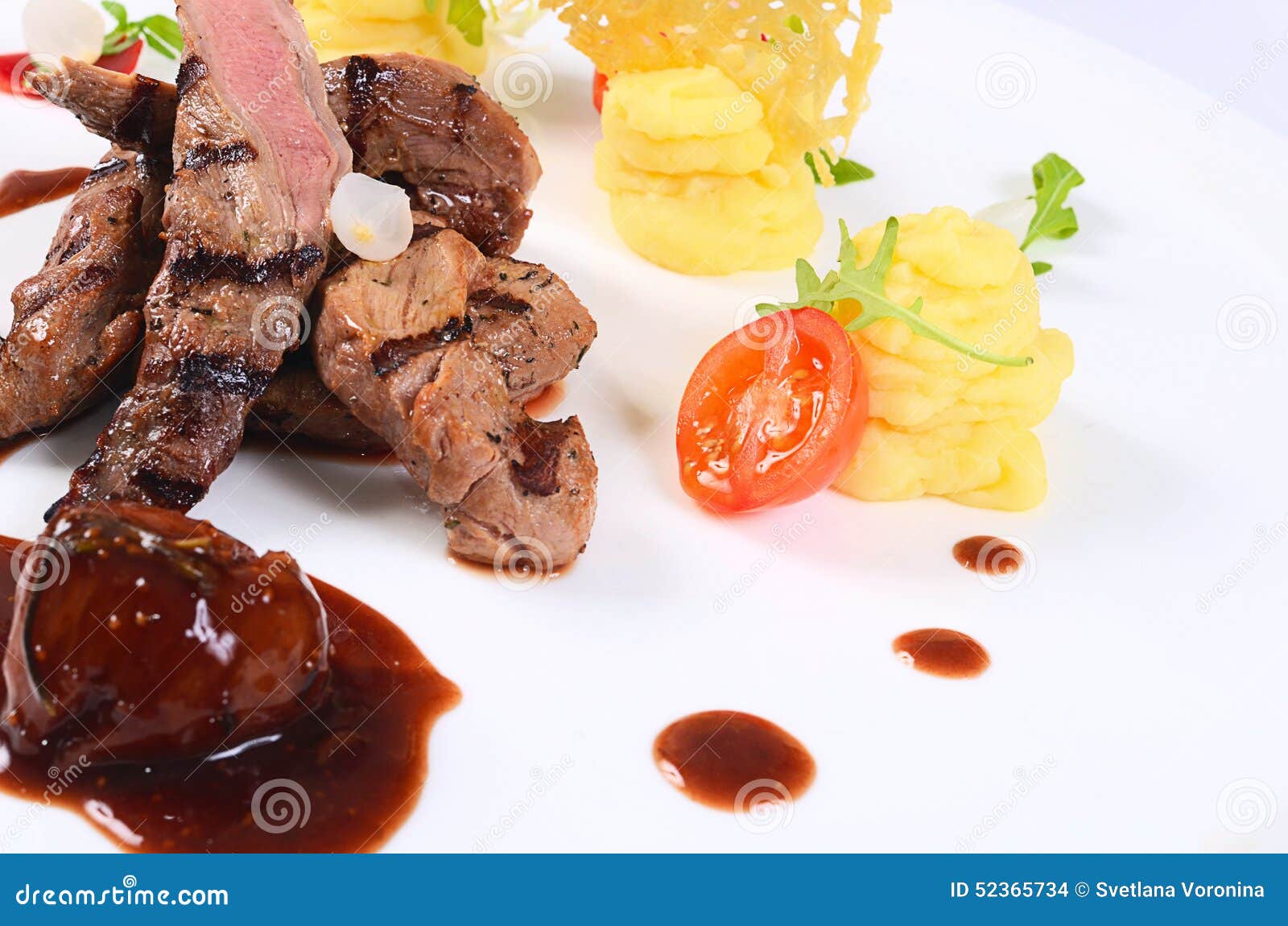 Tenderloin of Veal with a Sauce Figs Stock Photo Image of gravy