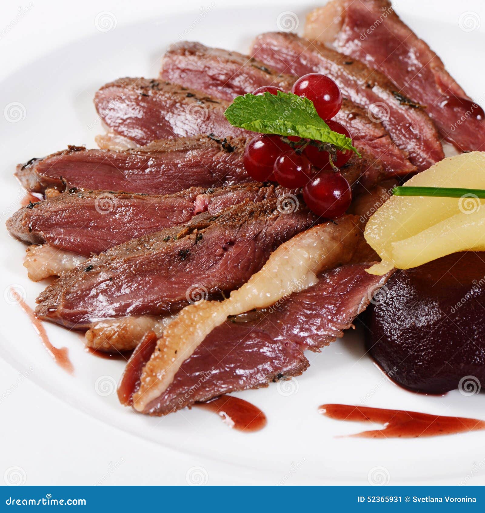 Tenderloin of Veal with a Sauce Figs Stock Image Image of meal