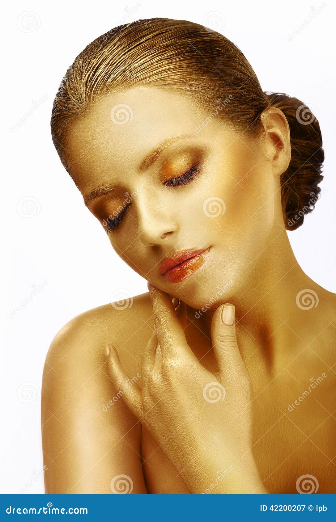 tenderness. dreamy sophisticated woman with closed eyes in reverie