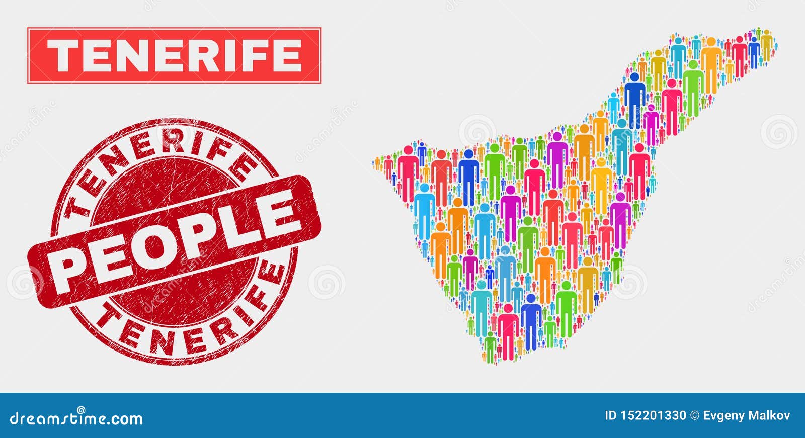 Tenerife Map Population Demographics and Corroded Stamp Seal Stock