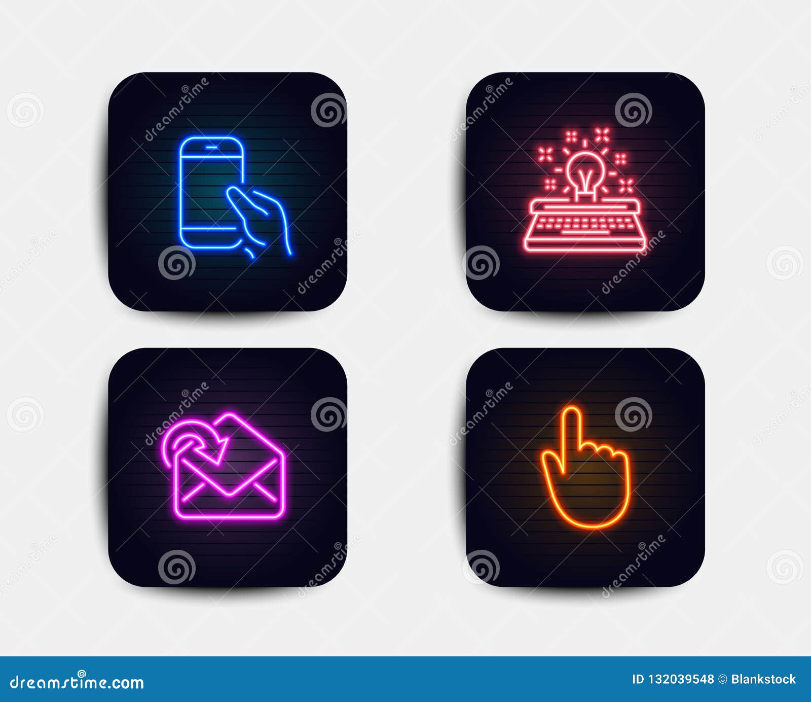 Tenez Le Smartphone Recevez Le Courrier Et Les Icones De Machine