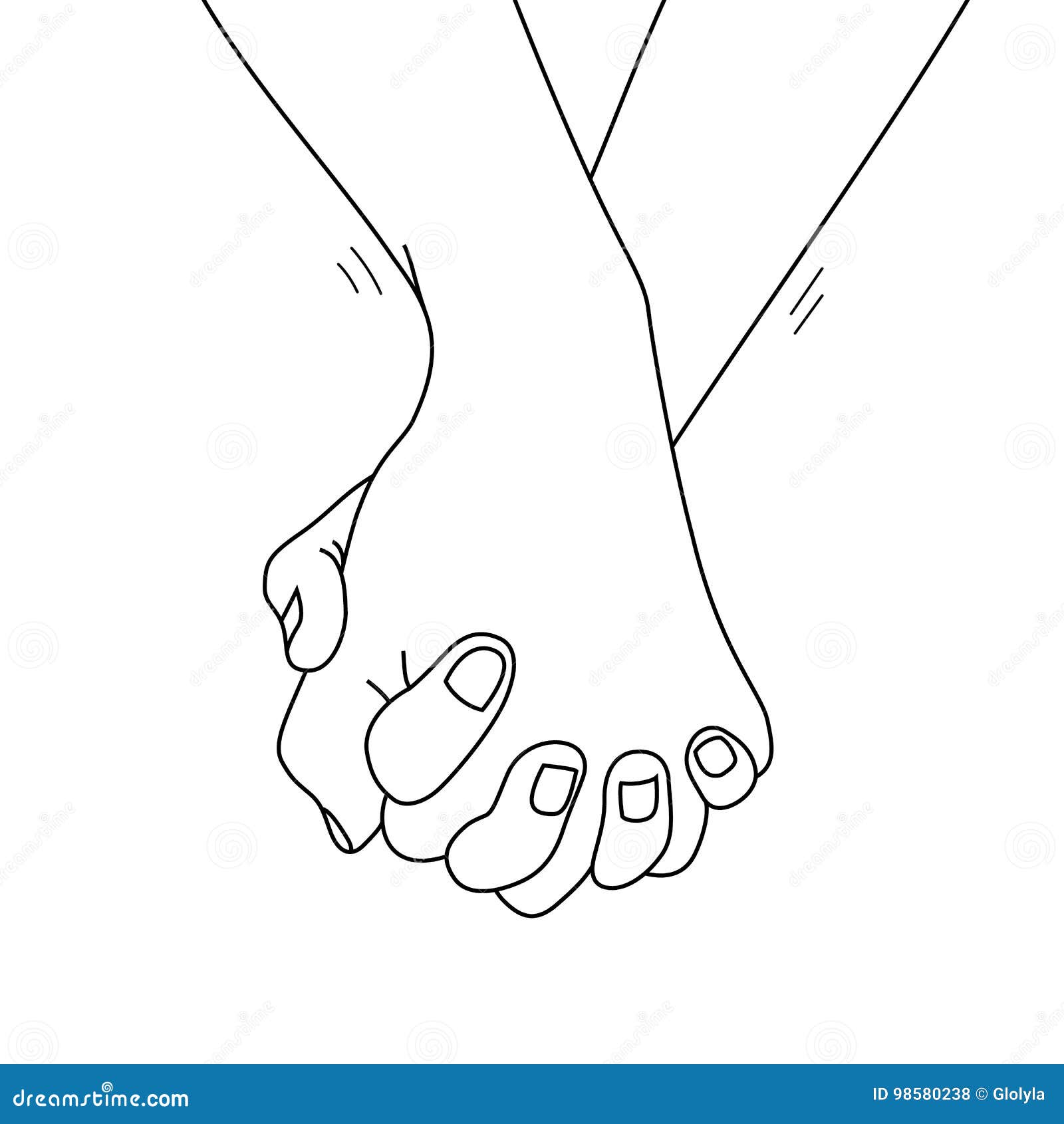 easy contour drawings of people holding hands