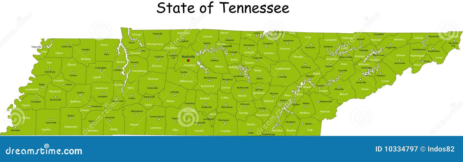 Tennessee-Karte vektor abbildung. Illustration von grenzen - 10334797