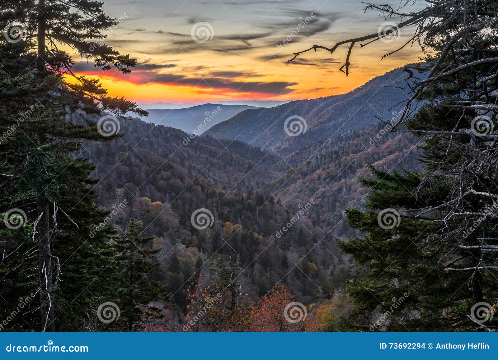 tennessee, scenic sunset, great smoky mountains