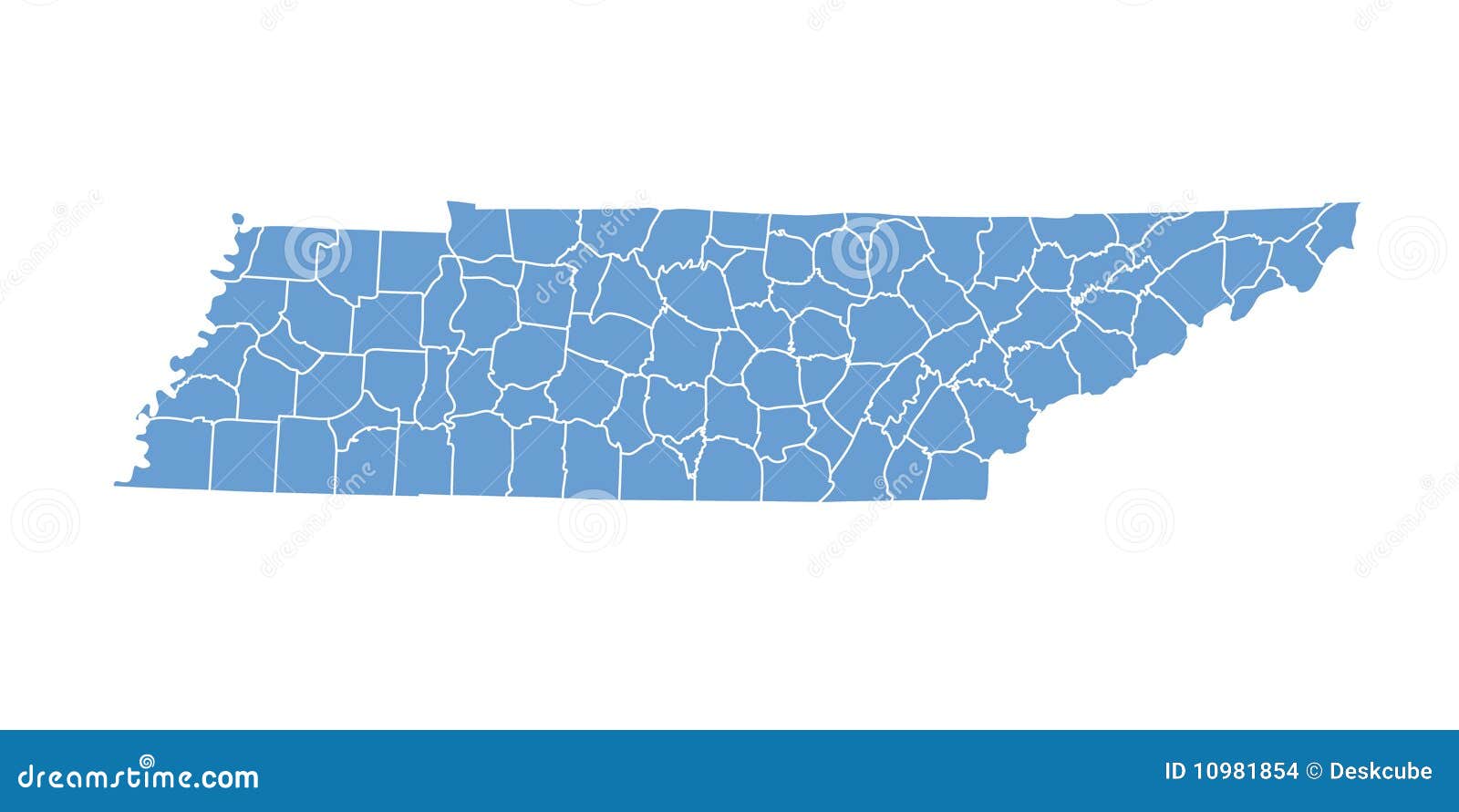 Tennessee State By Counties Stock Vector - Illustration of boundaries