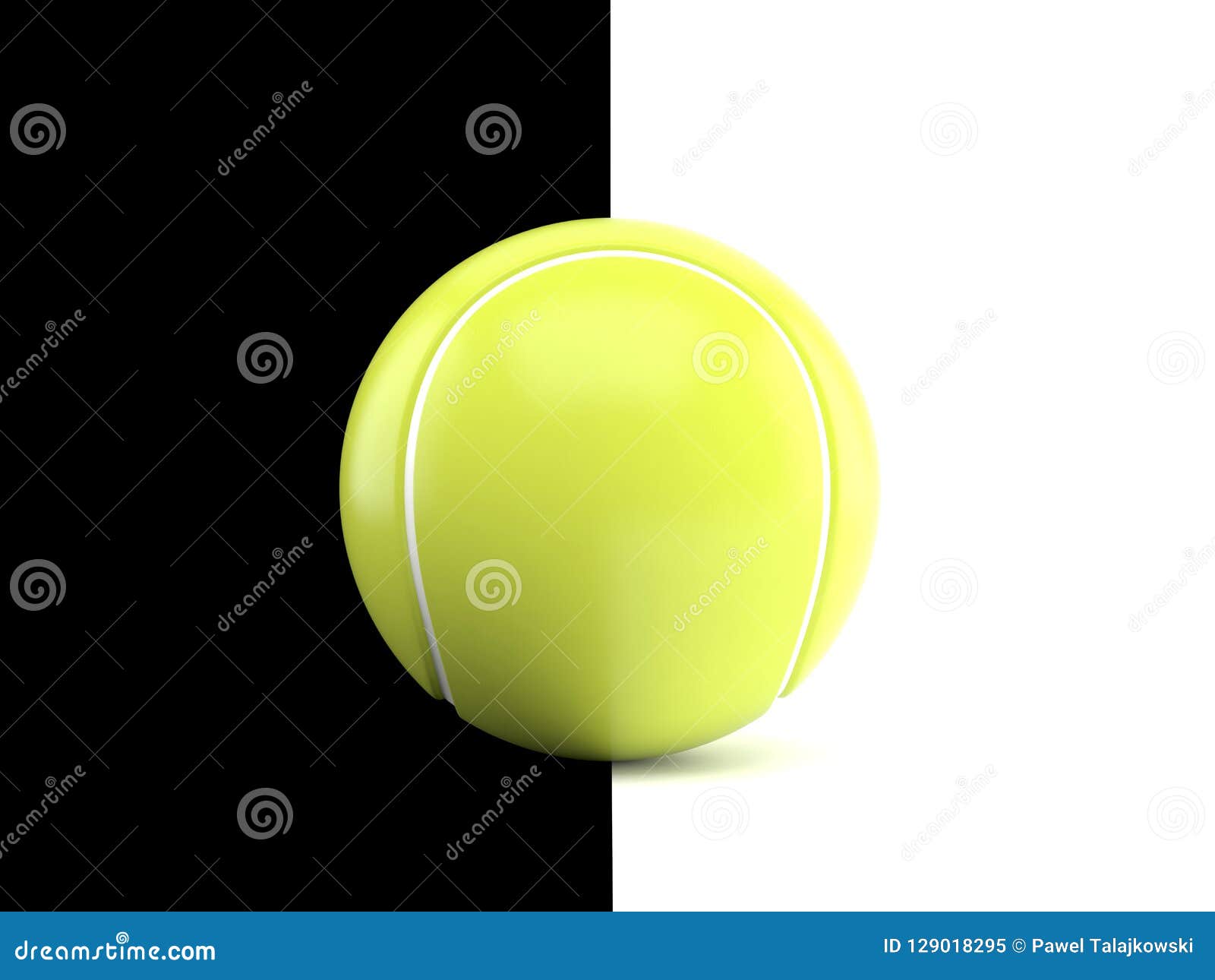 Tennis Ball on Black and White Background Stock Illustration