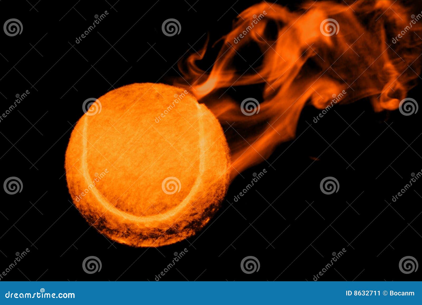 Tennis ball on fire stock illustration. Illustration of object 8632711