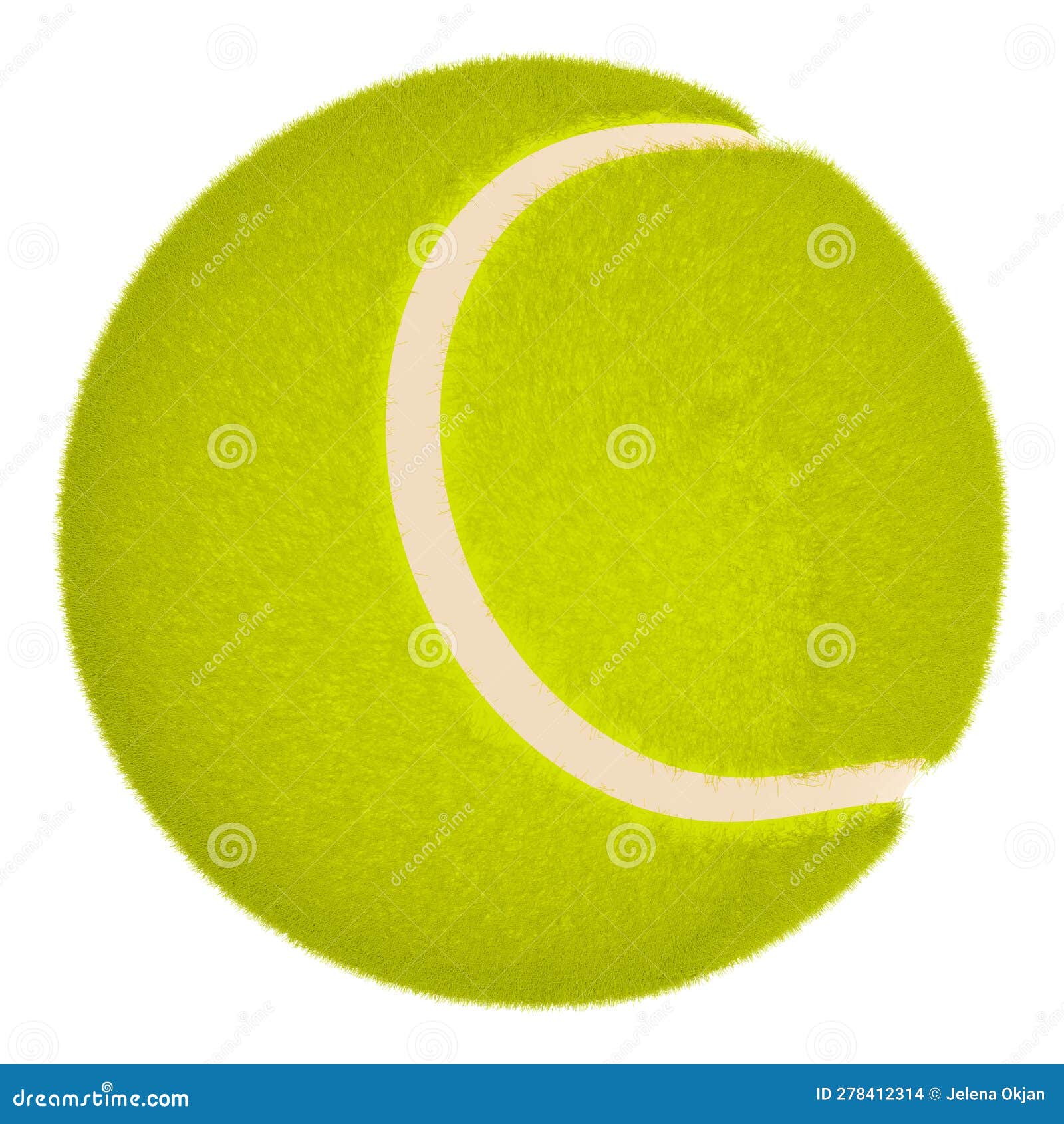 Tennis Ball Isolated on White Background Stock Illustration