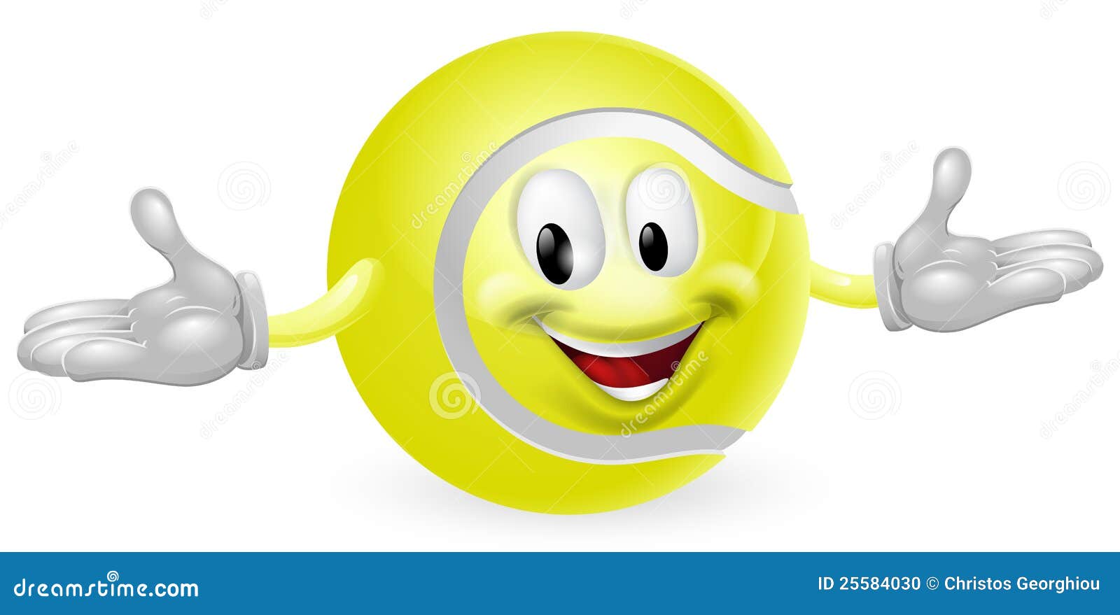 Tennis Ball Emoticon Face Emoji Cartoon Icon Vector Illustration