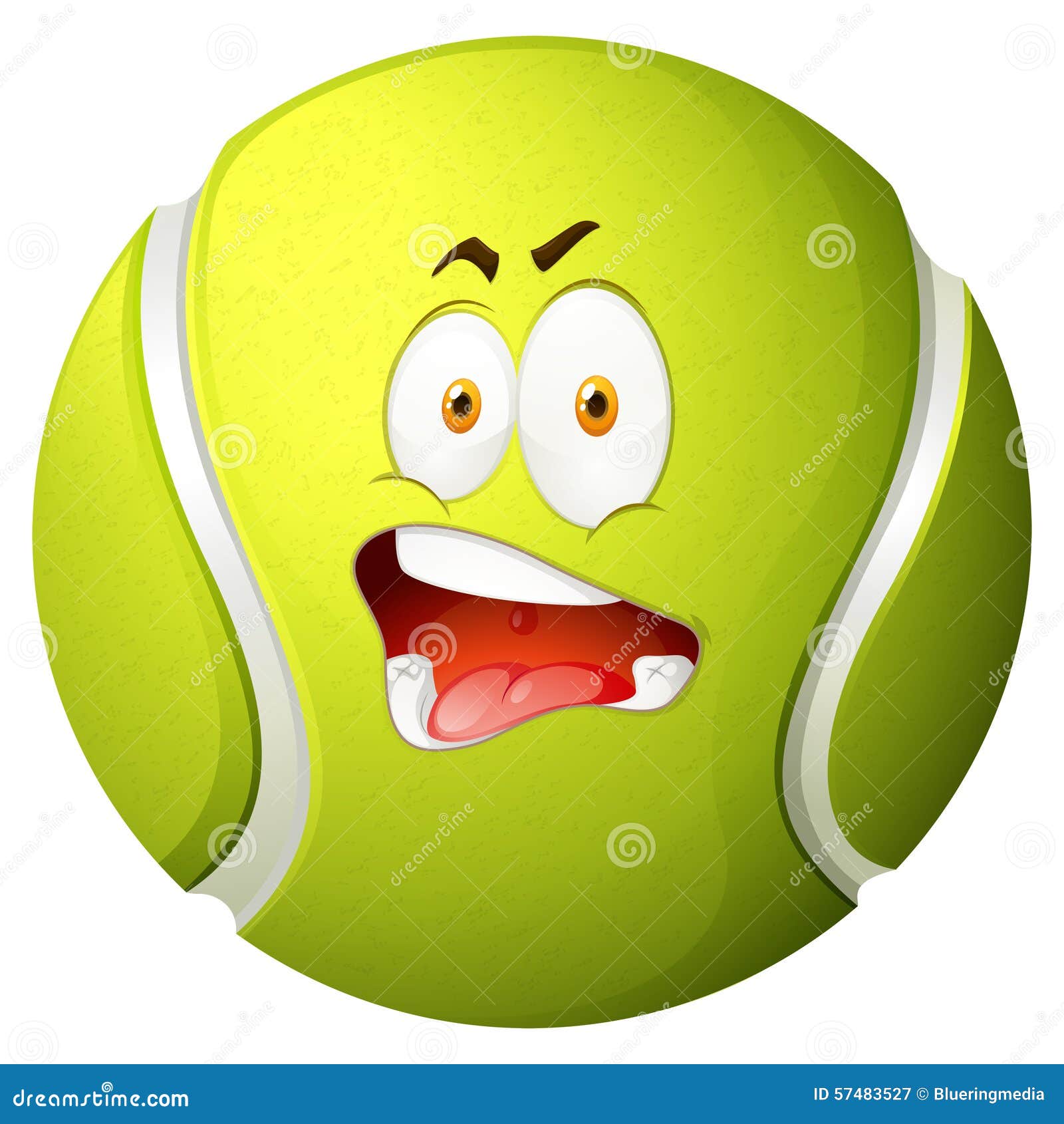 Tennis Ball with Silly Face Stock Vector Illustration of face, silly