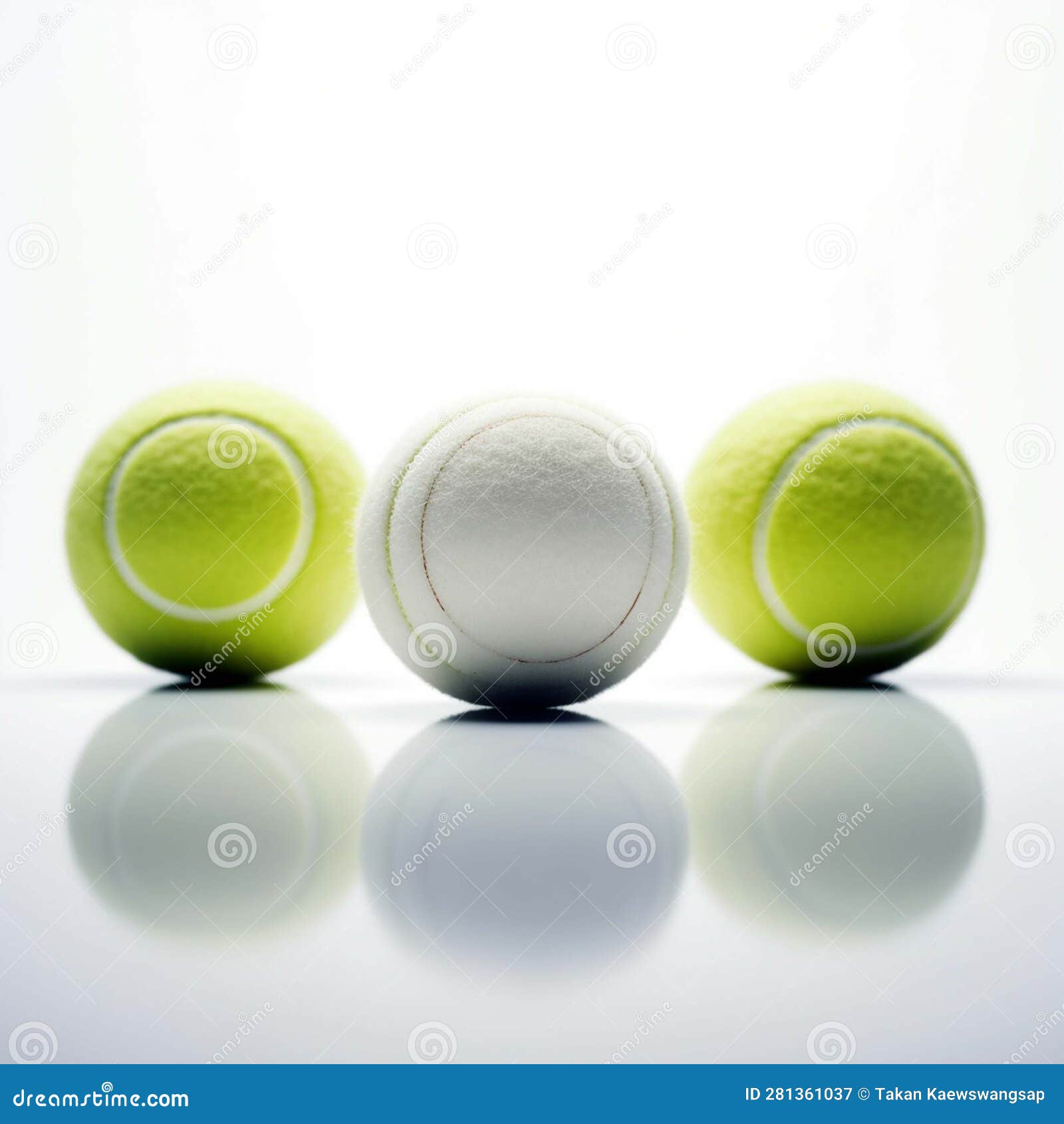 Tennis Ball with White Background Isolate , Generative Ai Illustration