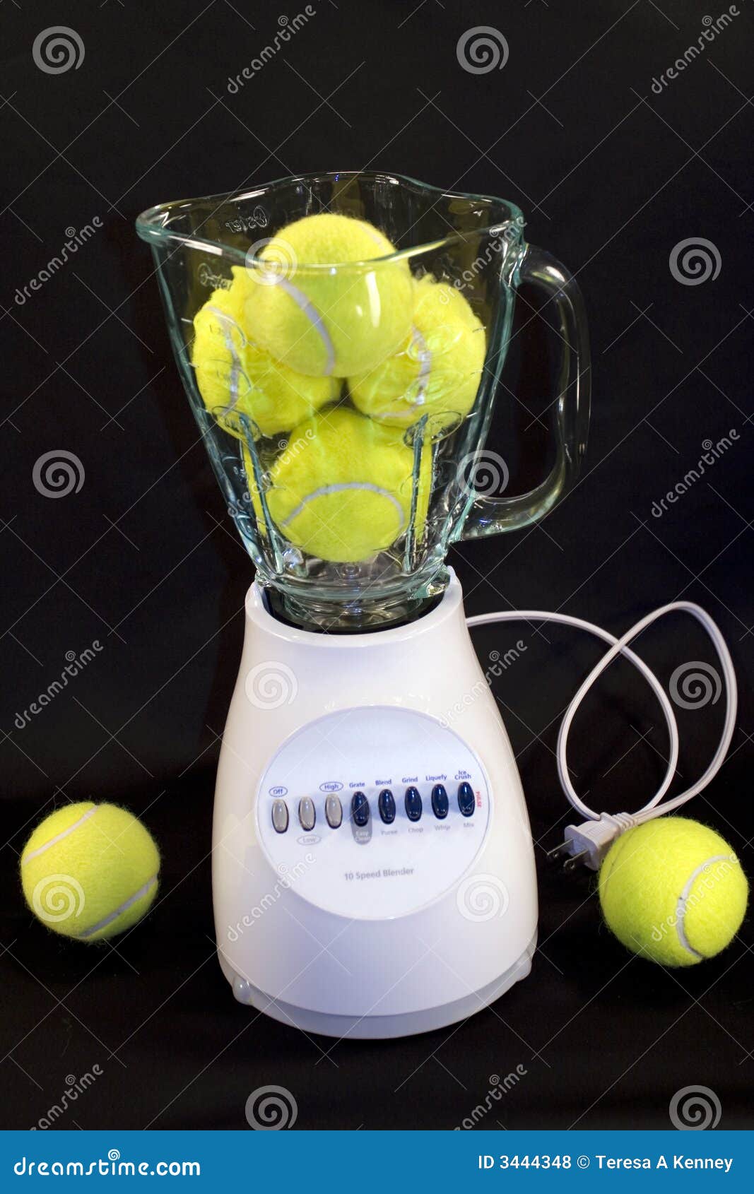 Tennis balls in blender stock photo. Image of green, empower 3444348