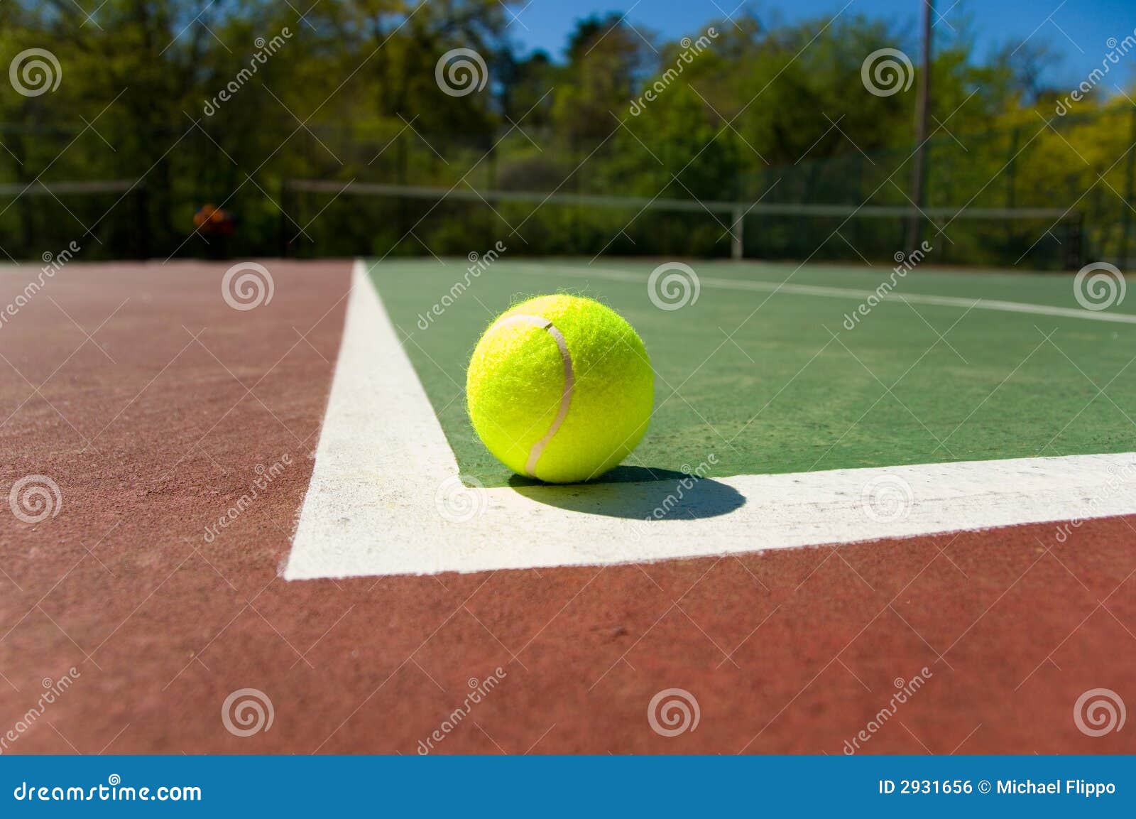 Tennis balls on Court stock photo. Image of game, training 2931656