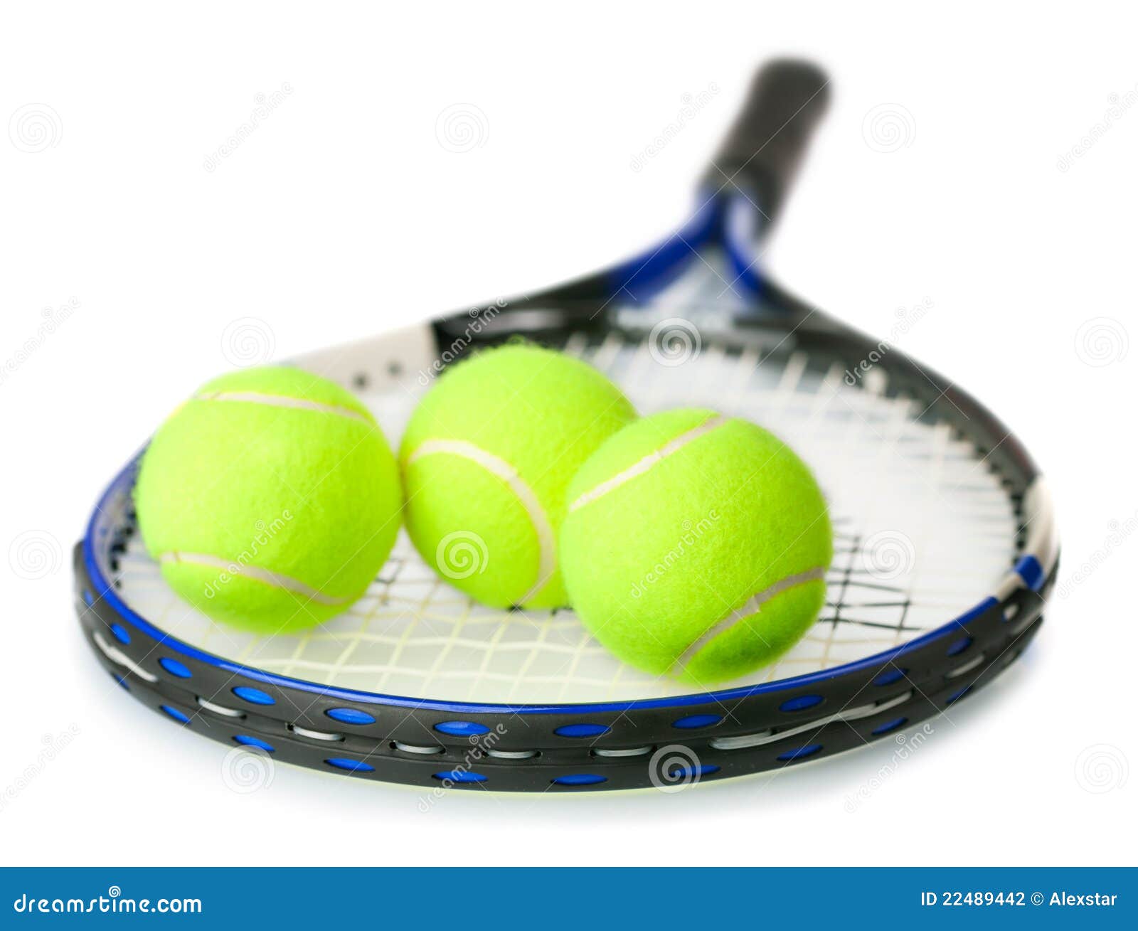 Tennis Balls on Racket stock photo. Image of sand, bright 22489442