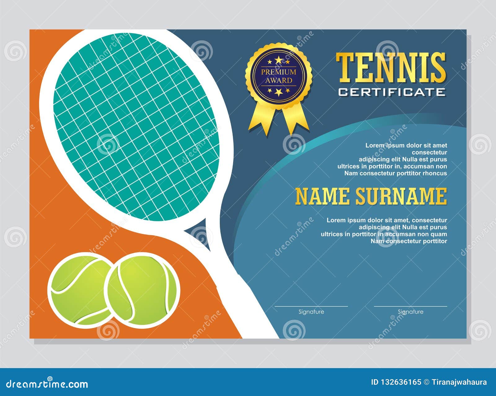 Tennis Certificate - Award Template with Colorful and Stylish Pertaining To Tennis Certificate Template Free