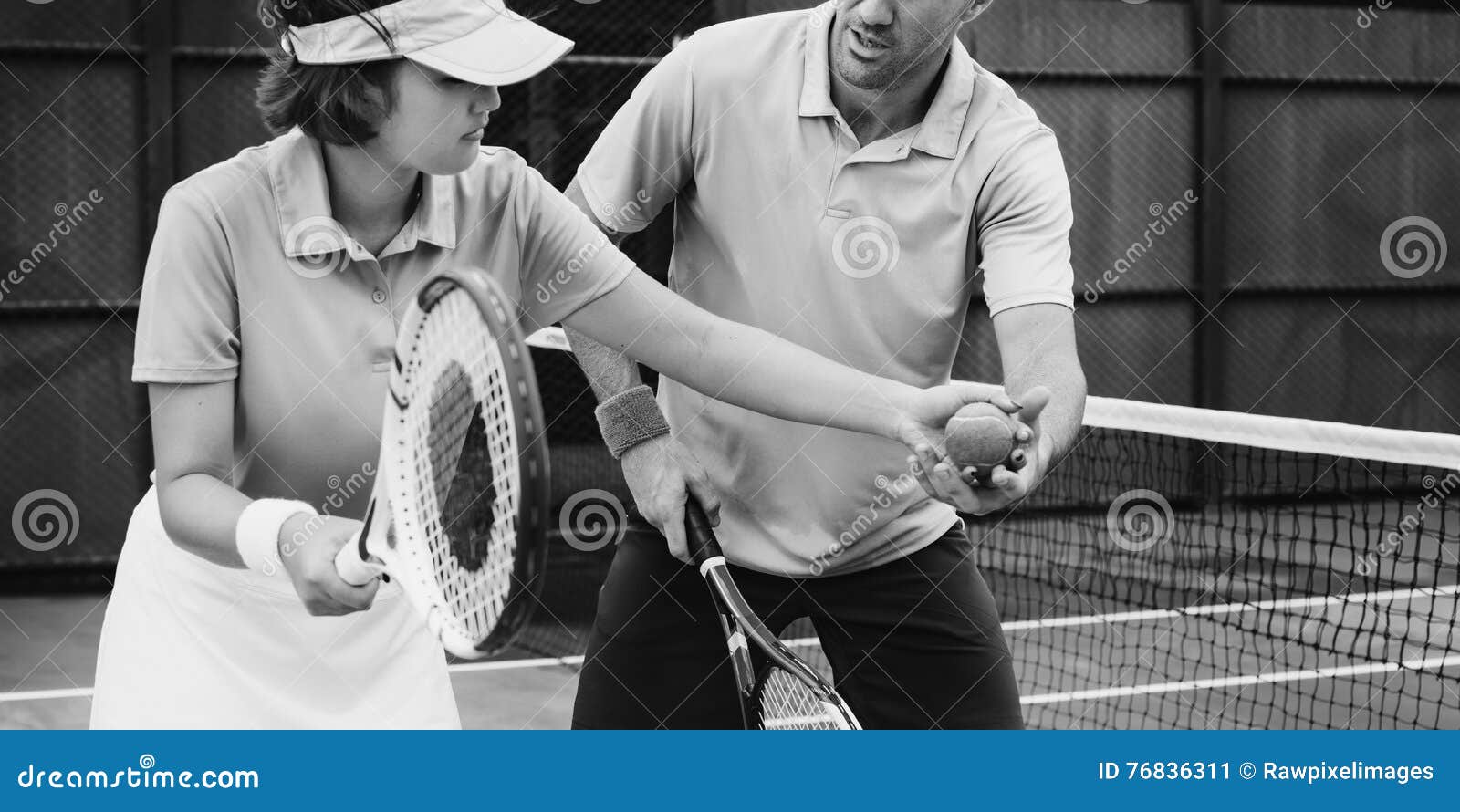 Tennis Coaching Trainer Training Exercise Active Concept Stock Image