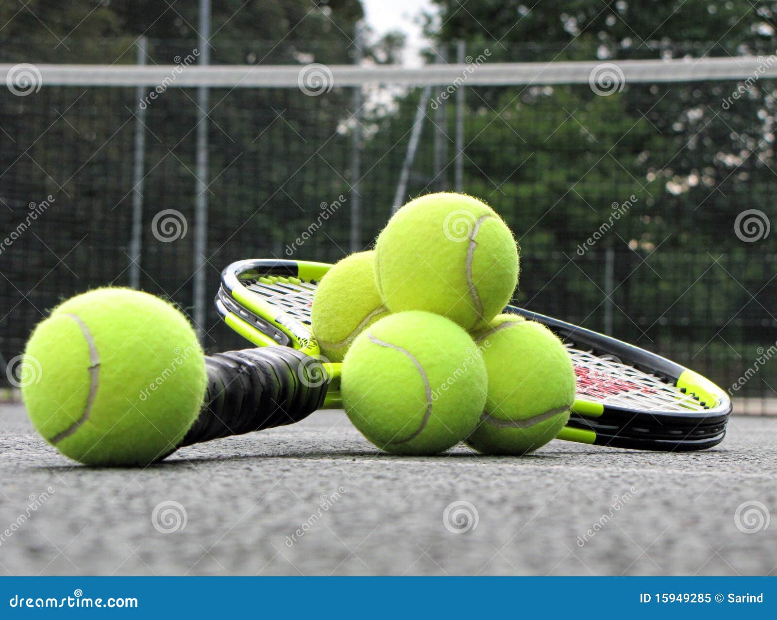 Tennis Equipment on the Court Stock Image Image of remote, hobbies