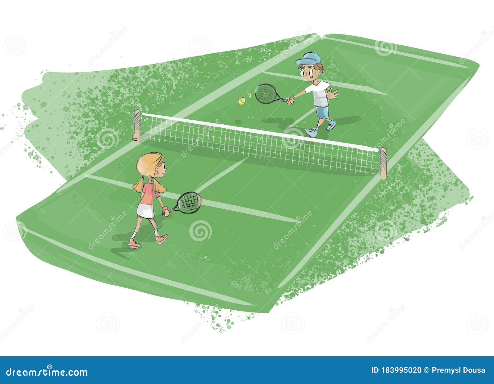 Tennis game on stock illustration. Illustration of served 183995020