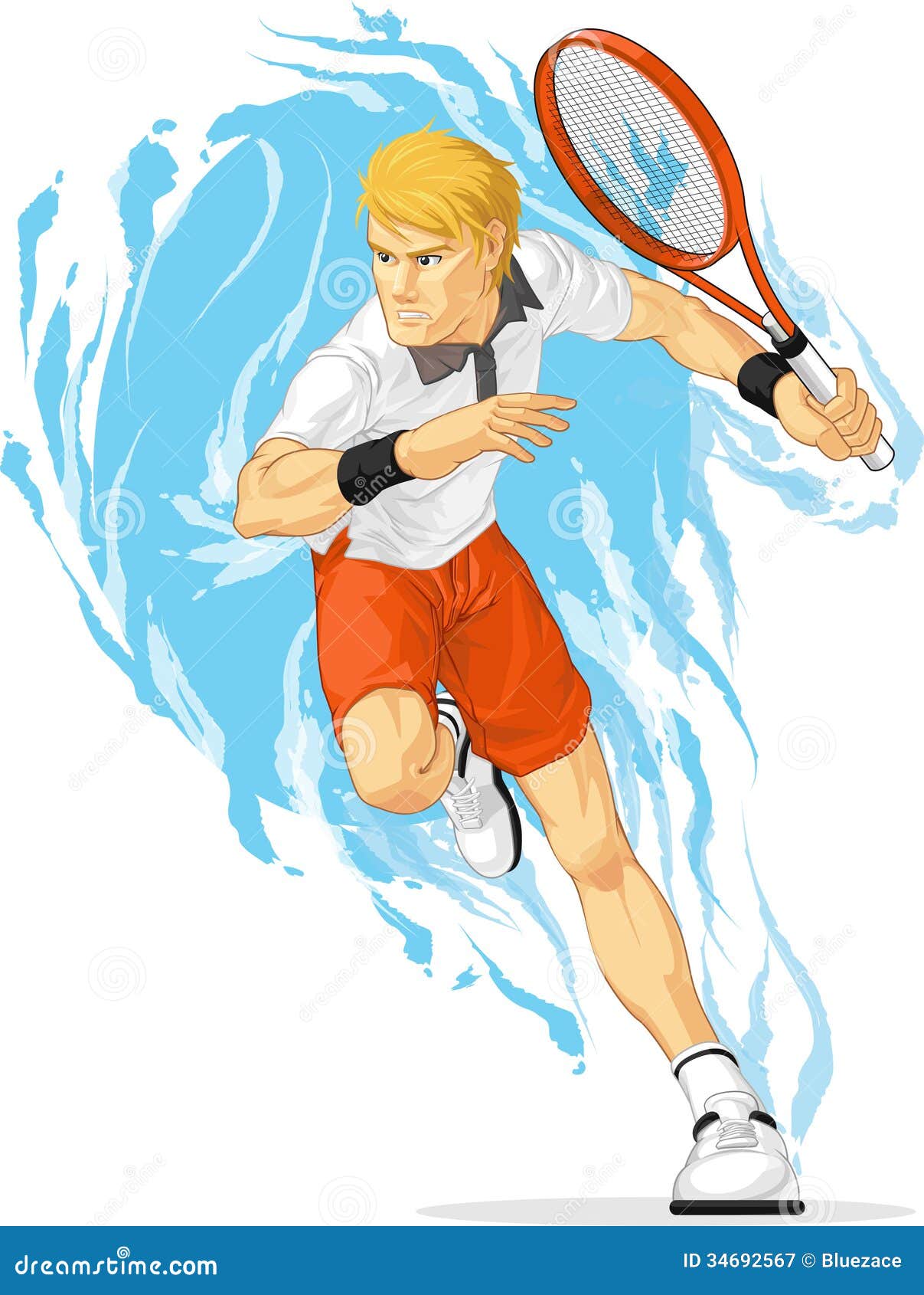 Tennis Player Holding Racket Stock Vector Illustration of attractive