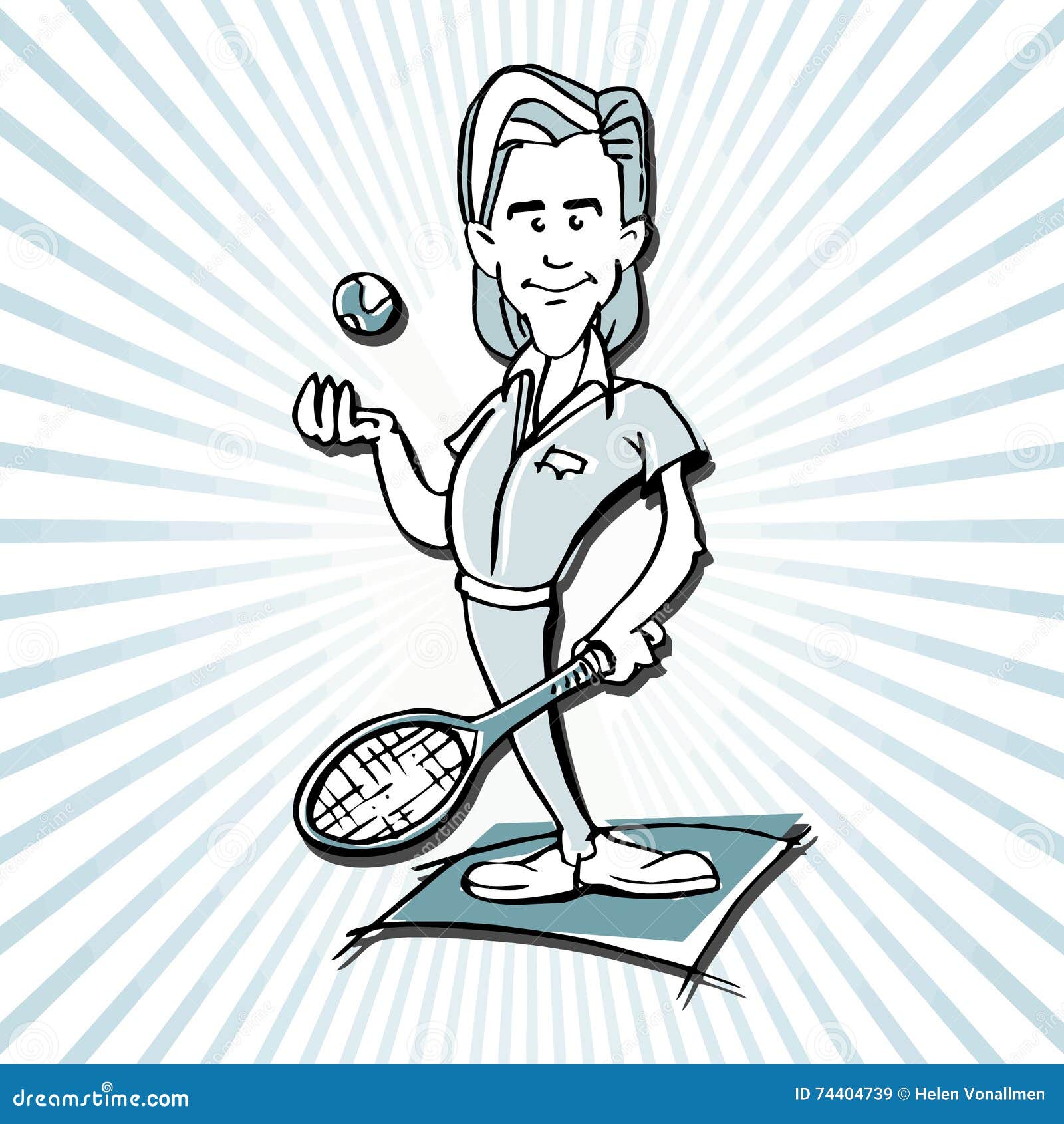 tennis player man cartoon