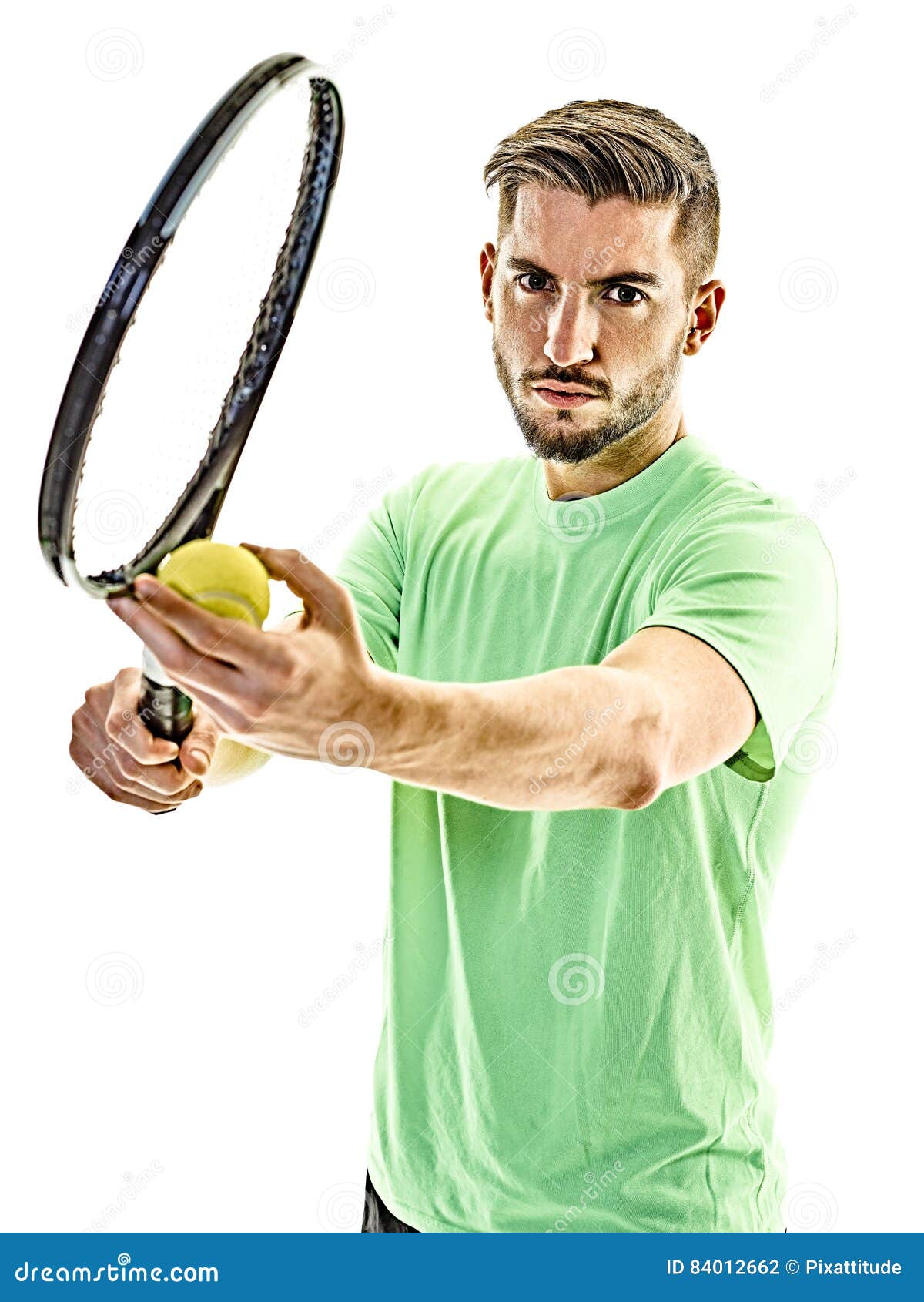 Tennis Player Service Serving Man Isolated Stock Photo - Image of ...