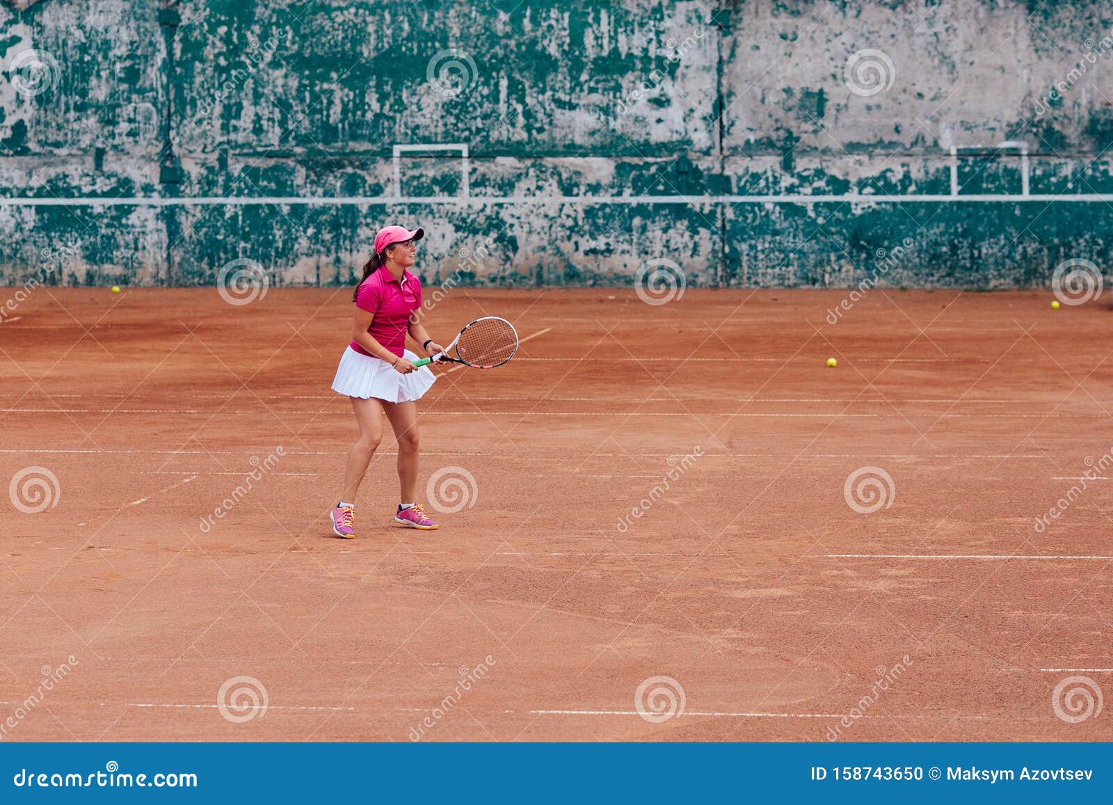 Tennis Player Side View Of Sportswoman Practicing Tennis