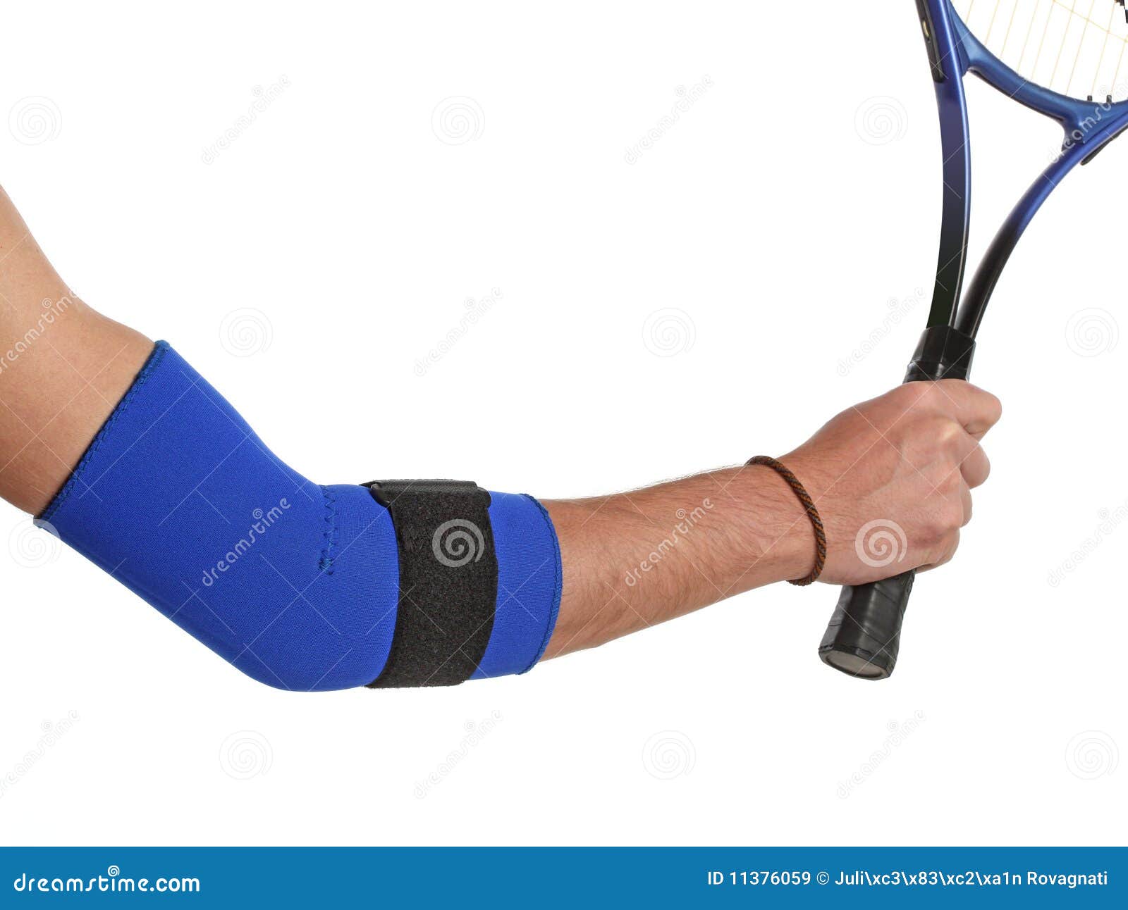 Tennis Player Wearing an Elbow Bandage Stock Image Image of isolated