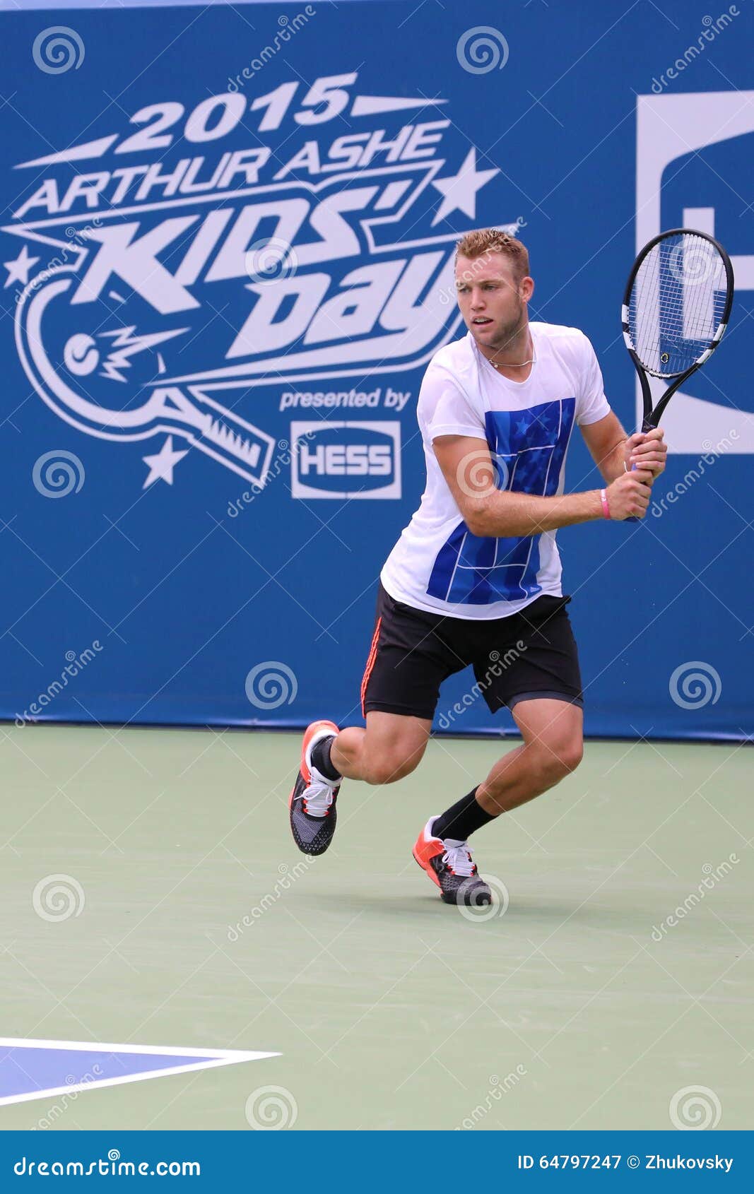 Tennis Professionista Jack Sock Degli Stati Uniti Durante La Pratica ...