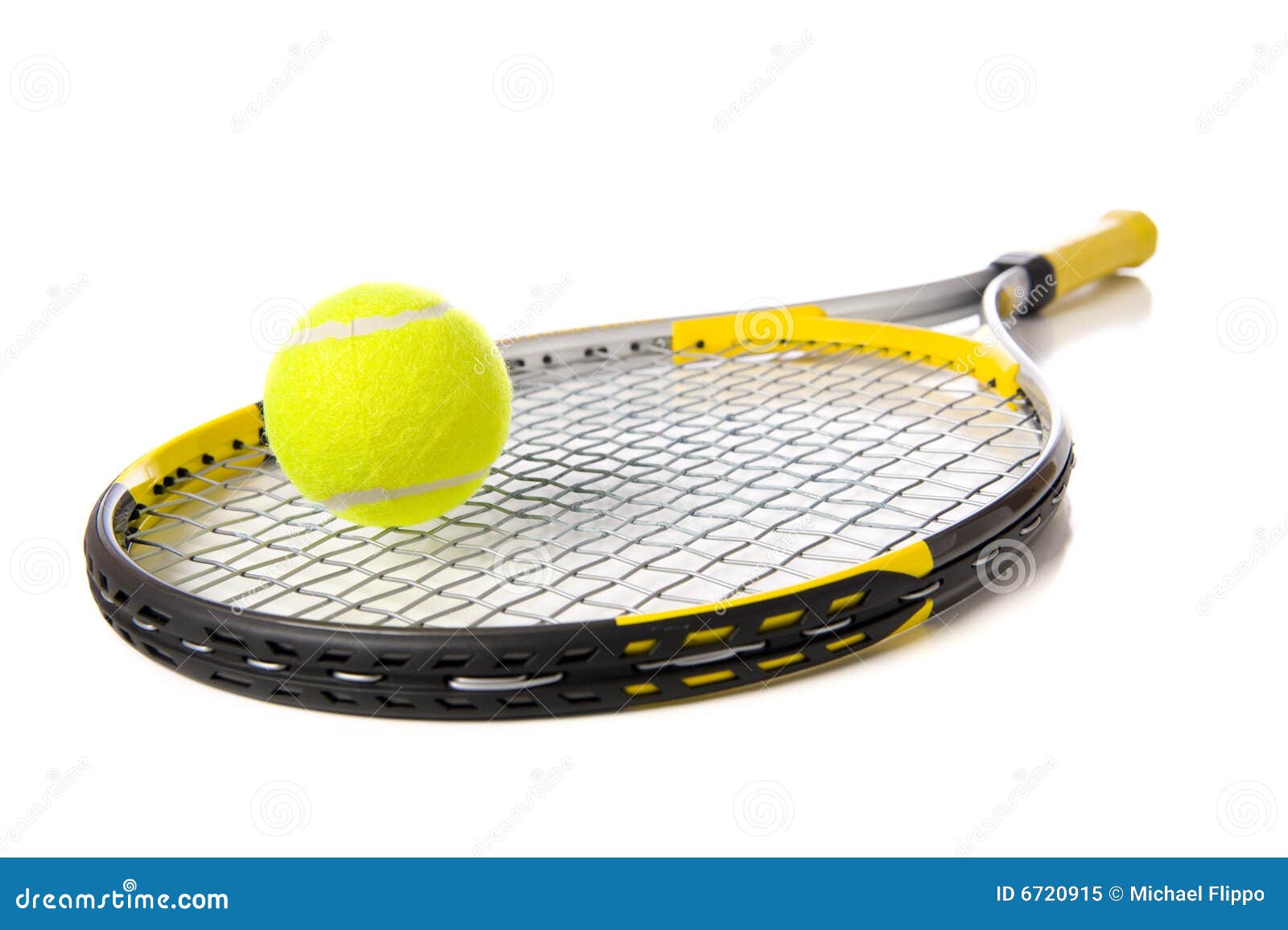 Tennis Racket And Ball On White Stock Image Image of equipment, ball